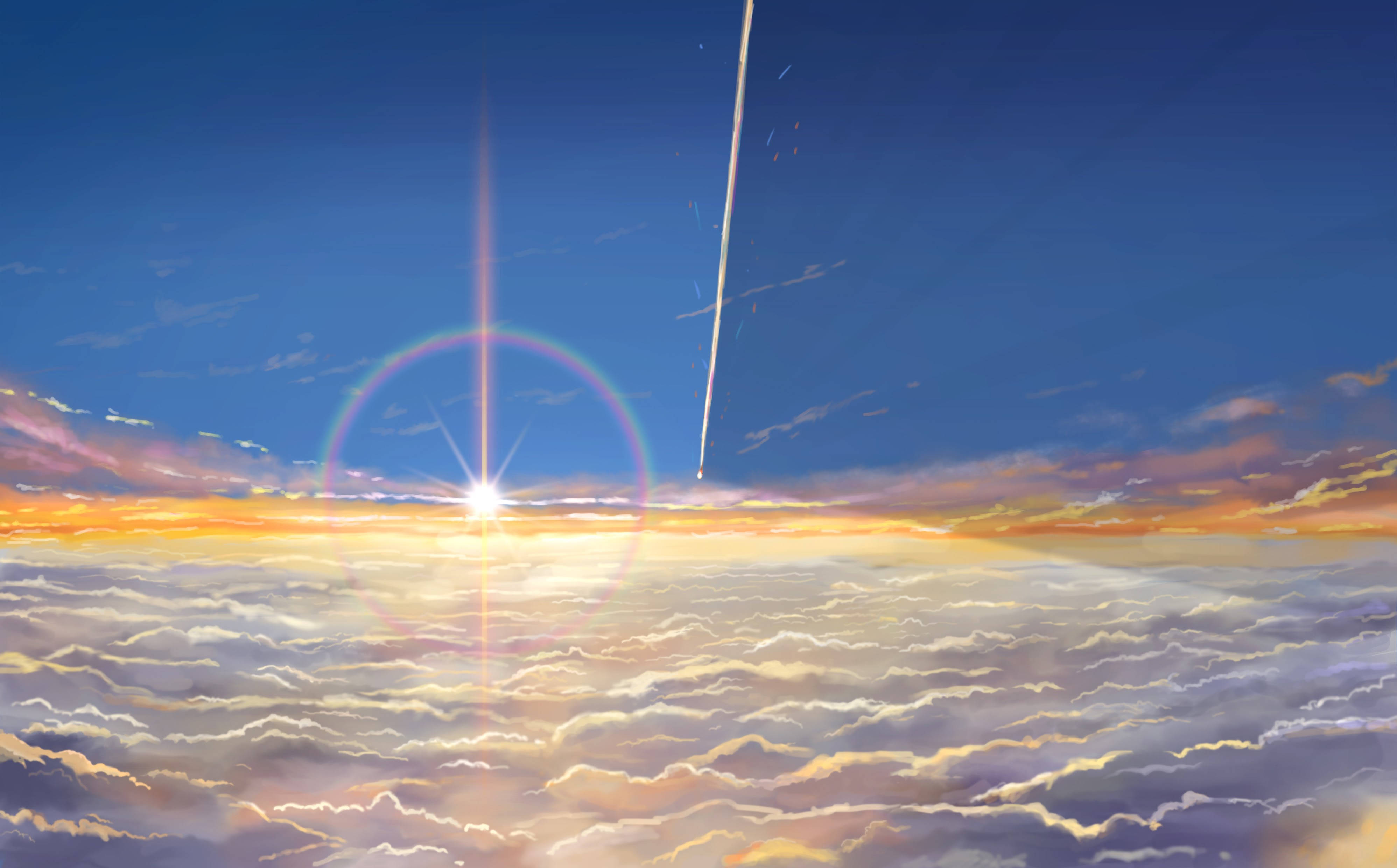 Your Name, sunrise, golden light, 4K Desktop Wallpaper
