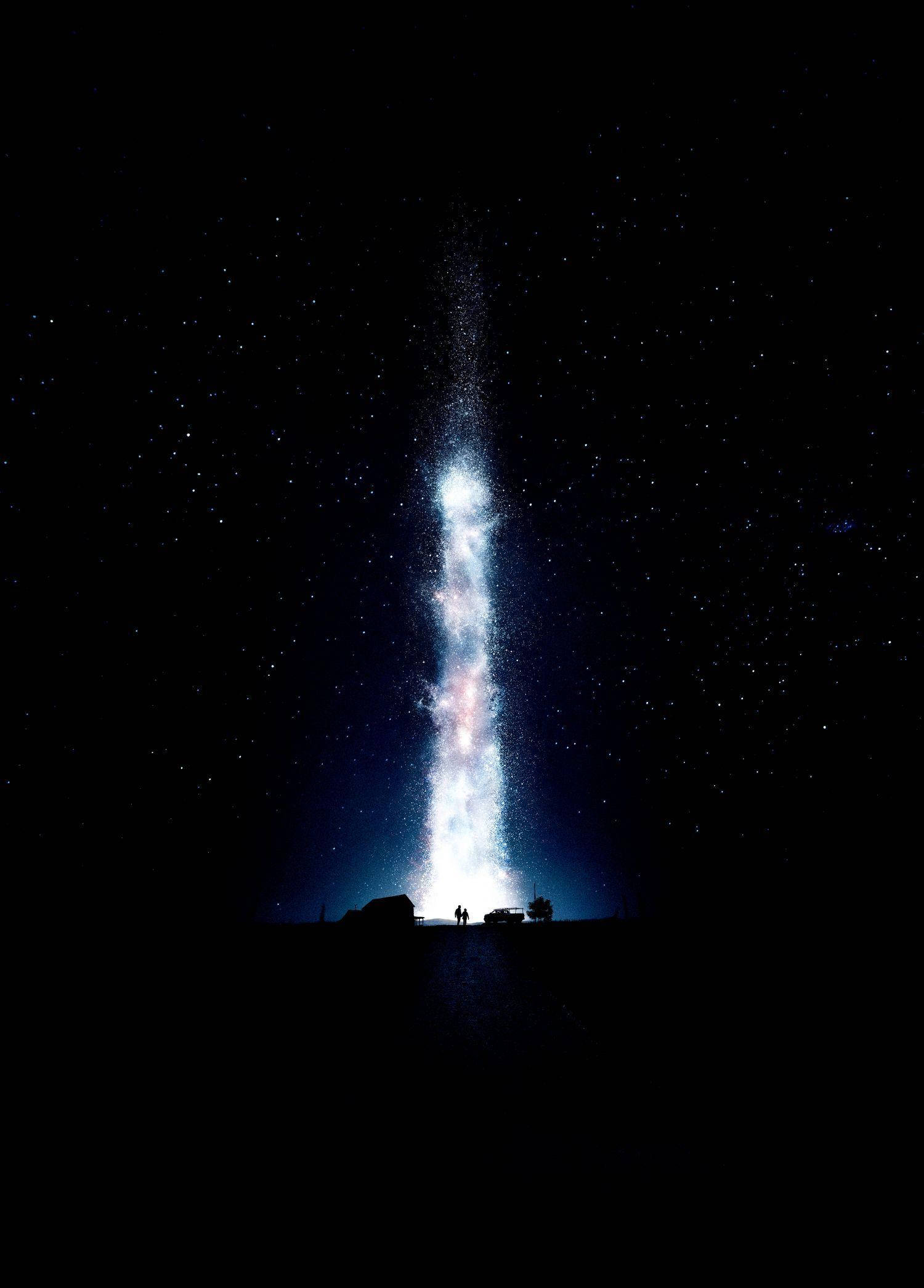 Best OLED Glowing Sky, cosmic pillar, starry night sky, Full HD Phone Wallpaper