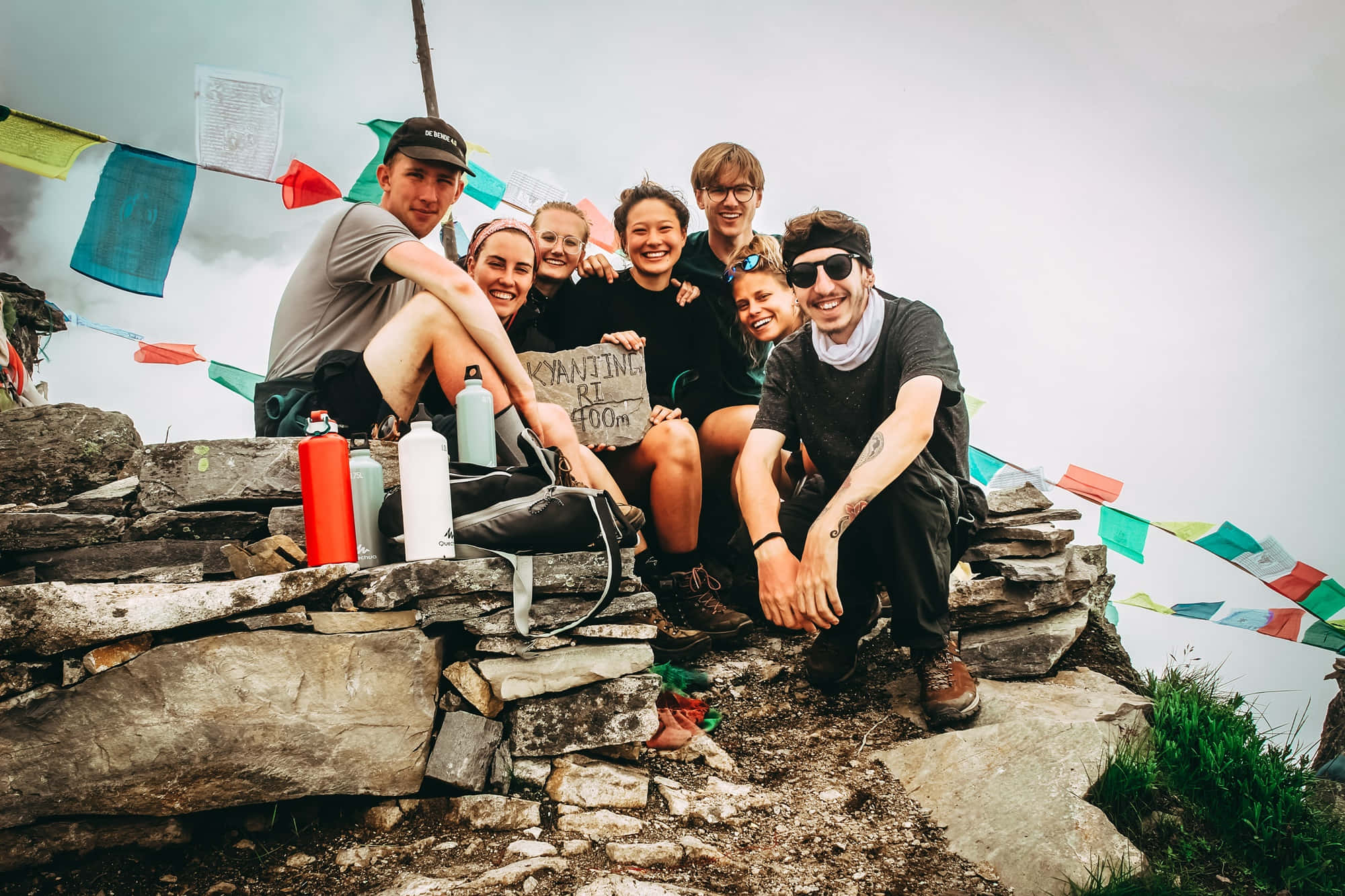 Youth Group, mountain top, stone shrine, Full HD Desktop Wallpaper