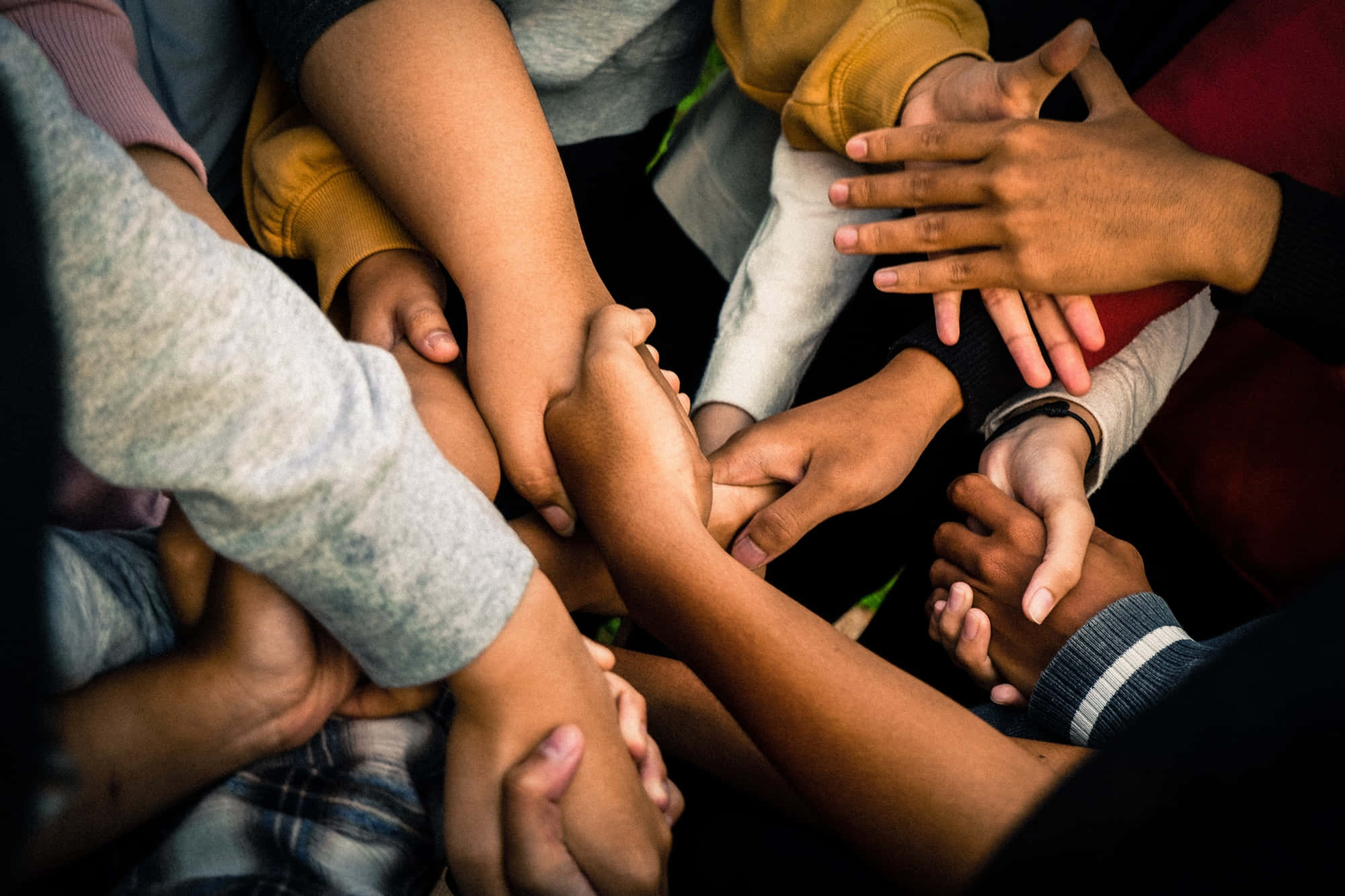 Youth Group, hands clasped together, unity, Full HD Desktop Wallpaper