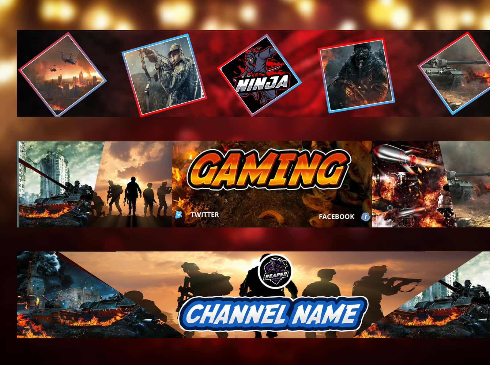 YouTube Banner Gaming, soldiers, tanks, HD Desktop Wallpaper