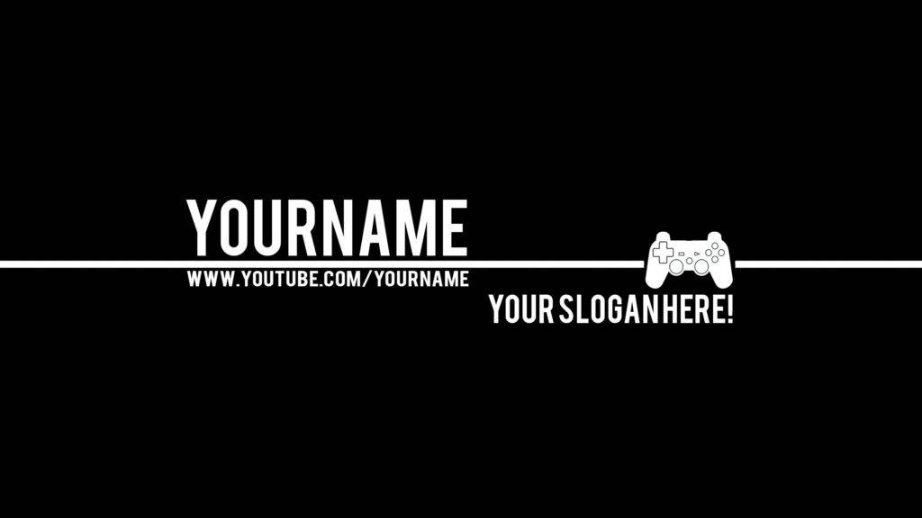 Gaming YouTube Banner, minimalist, black background, SD Desktop Wallpaper