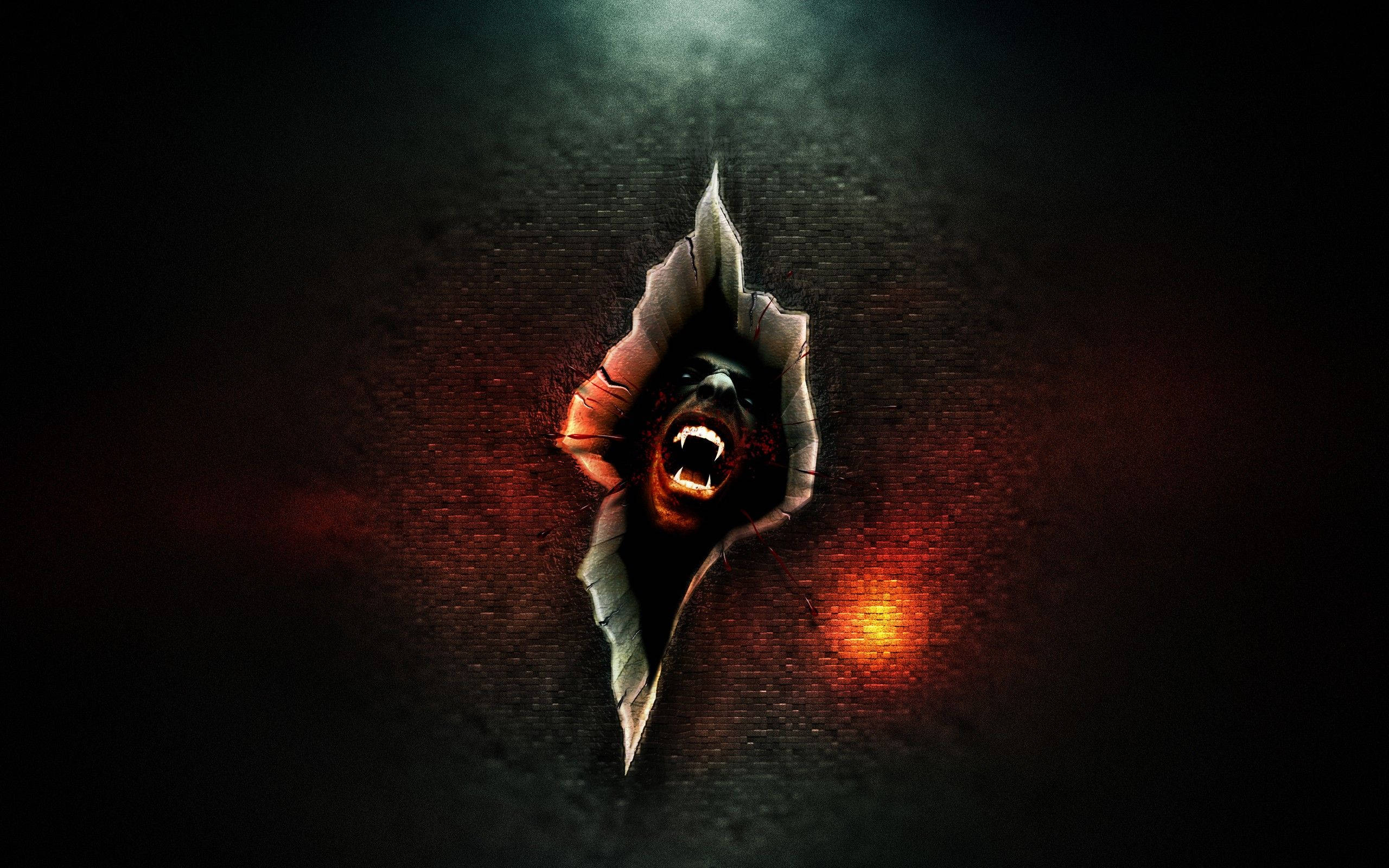 YouTube Cover, broken wall, hole, 2K Desktop Wallpaper