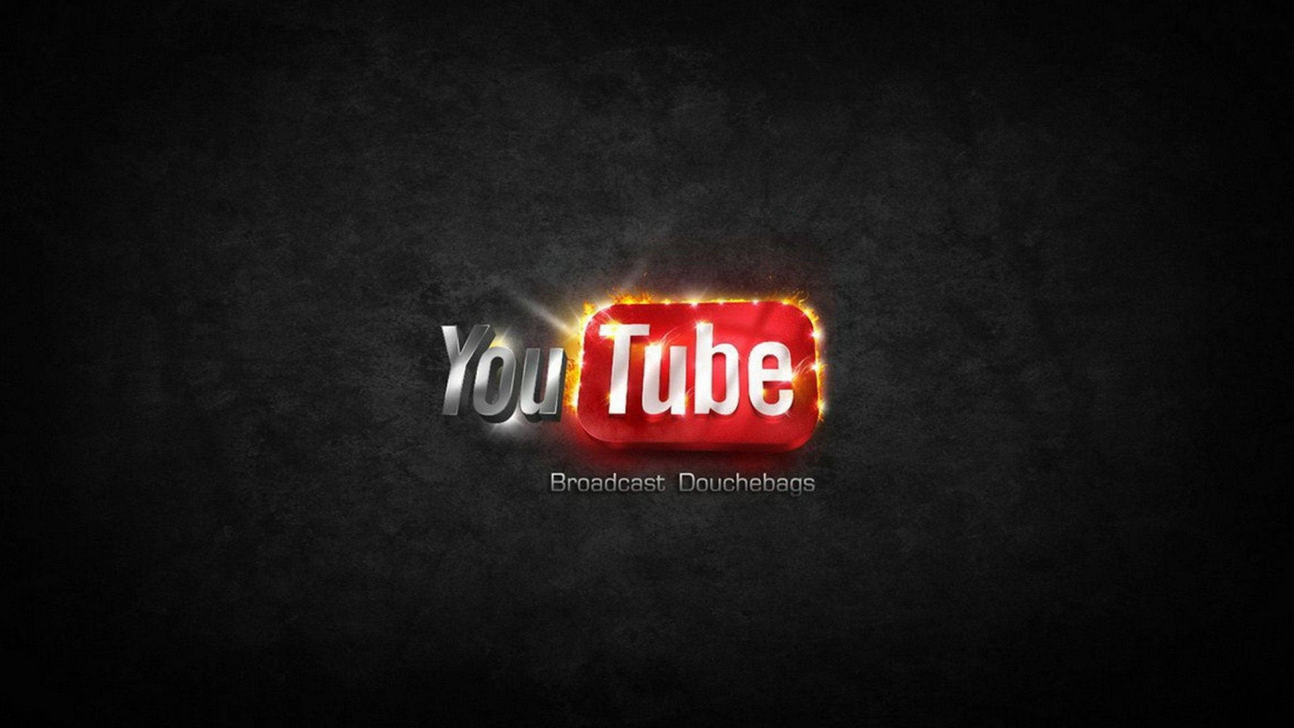 YouTube, glowing, fiery edges, 2K Desktop Wallpaper