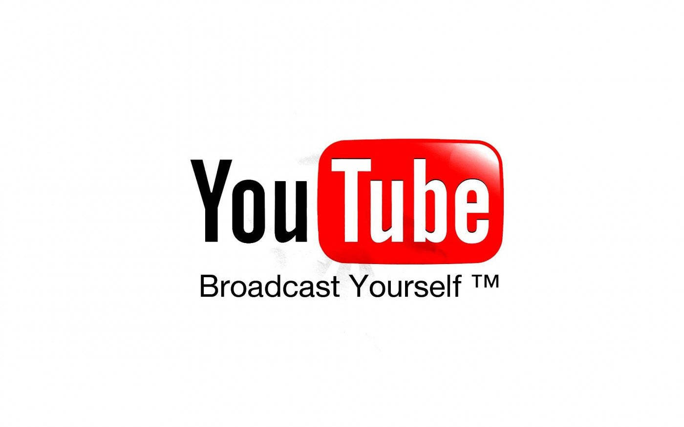 YouTube logo, red play button, black text, HD Desktop Wallpaper