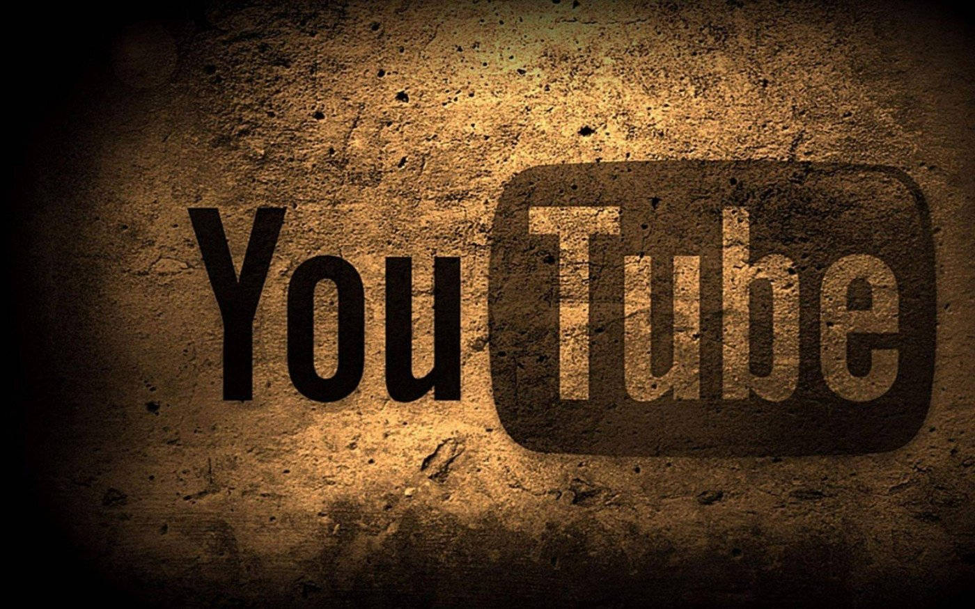 YouTube logo, rough textured wall, warm spotlighting, HD Desktop Wallpaper
