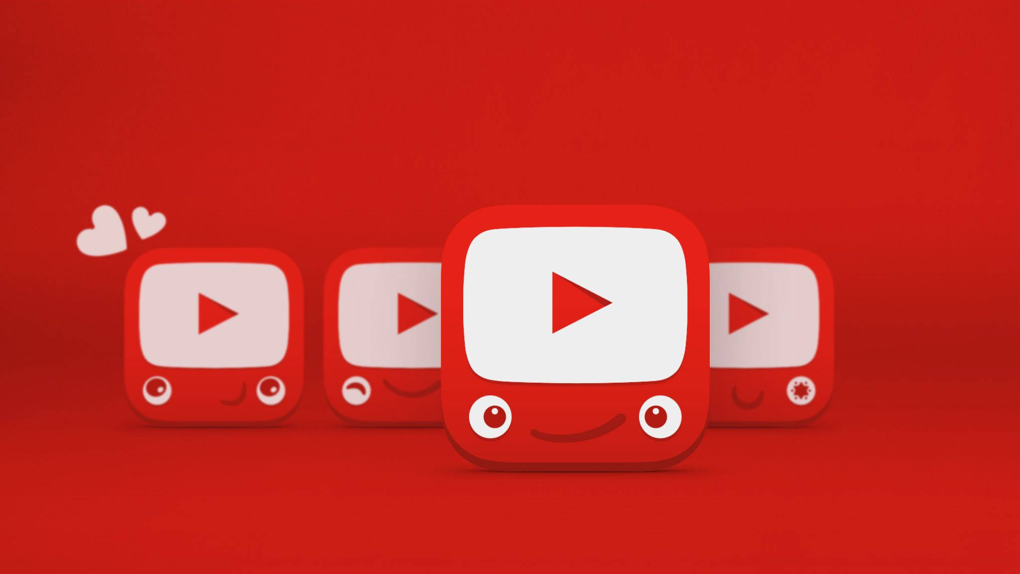 YouTube, 2048x1152, red background, Full HD Desktop Wallpaper