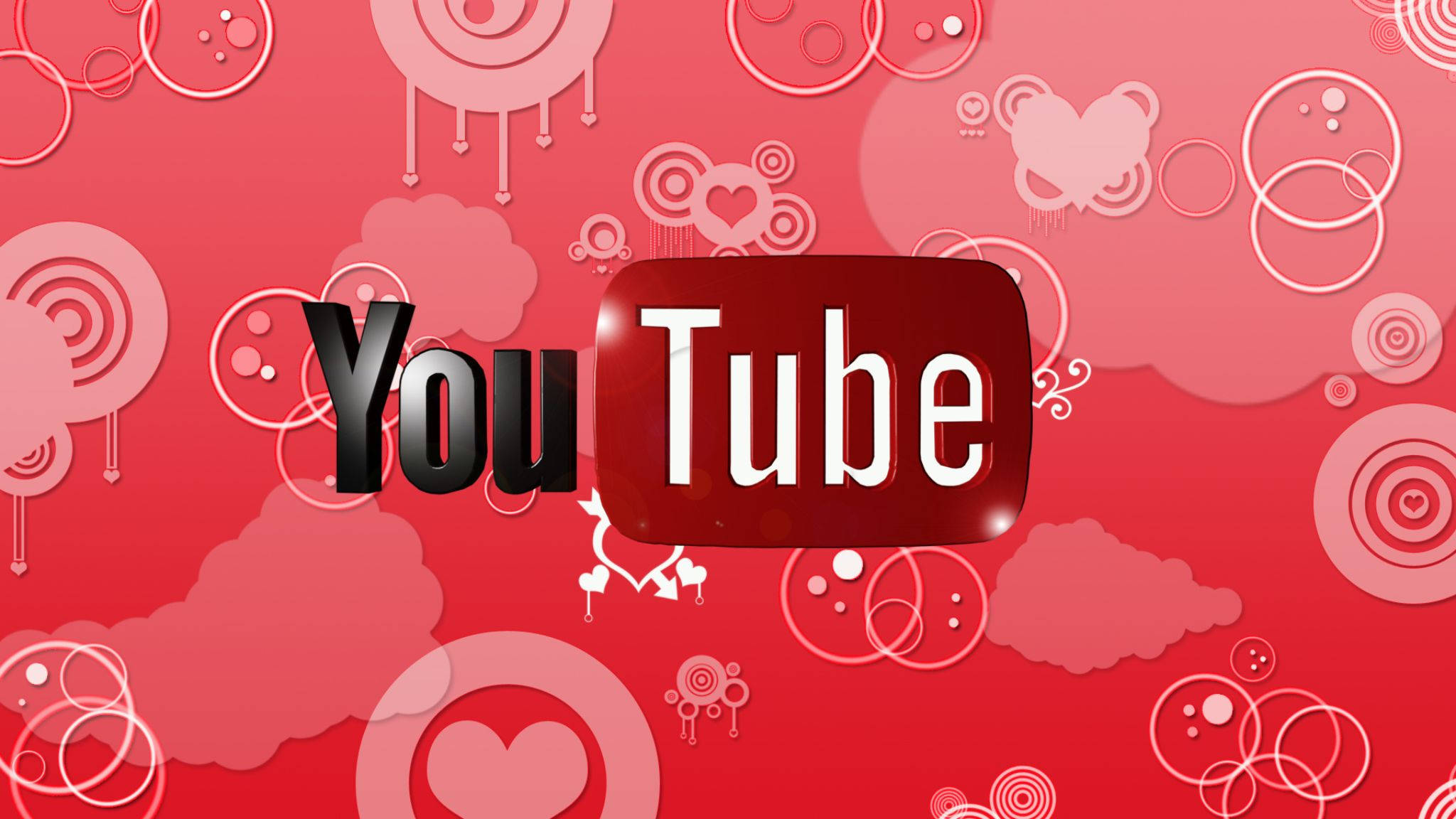 YouTube, red, white, Full HD Desktop Wallpaper