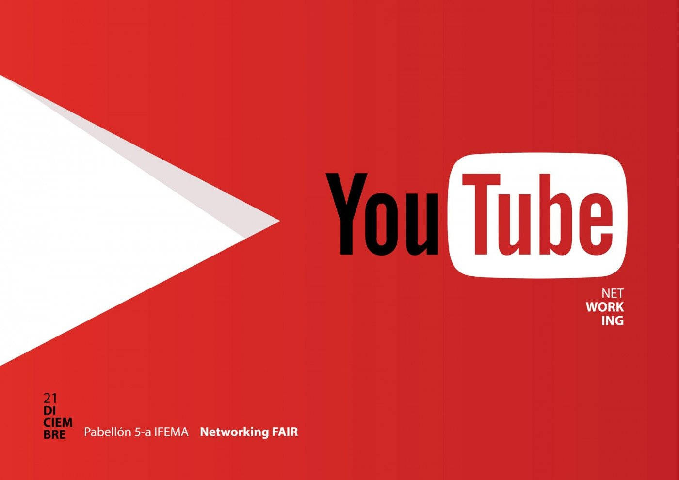 YouTube logo, white play button, bold red background, HD Desktop Wallpaper