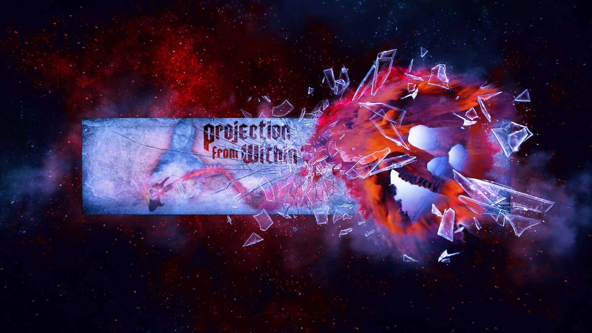 YouTube Gaming, cosmic red and black nebula, glowing text, Full HD Desktop Wallpaper