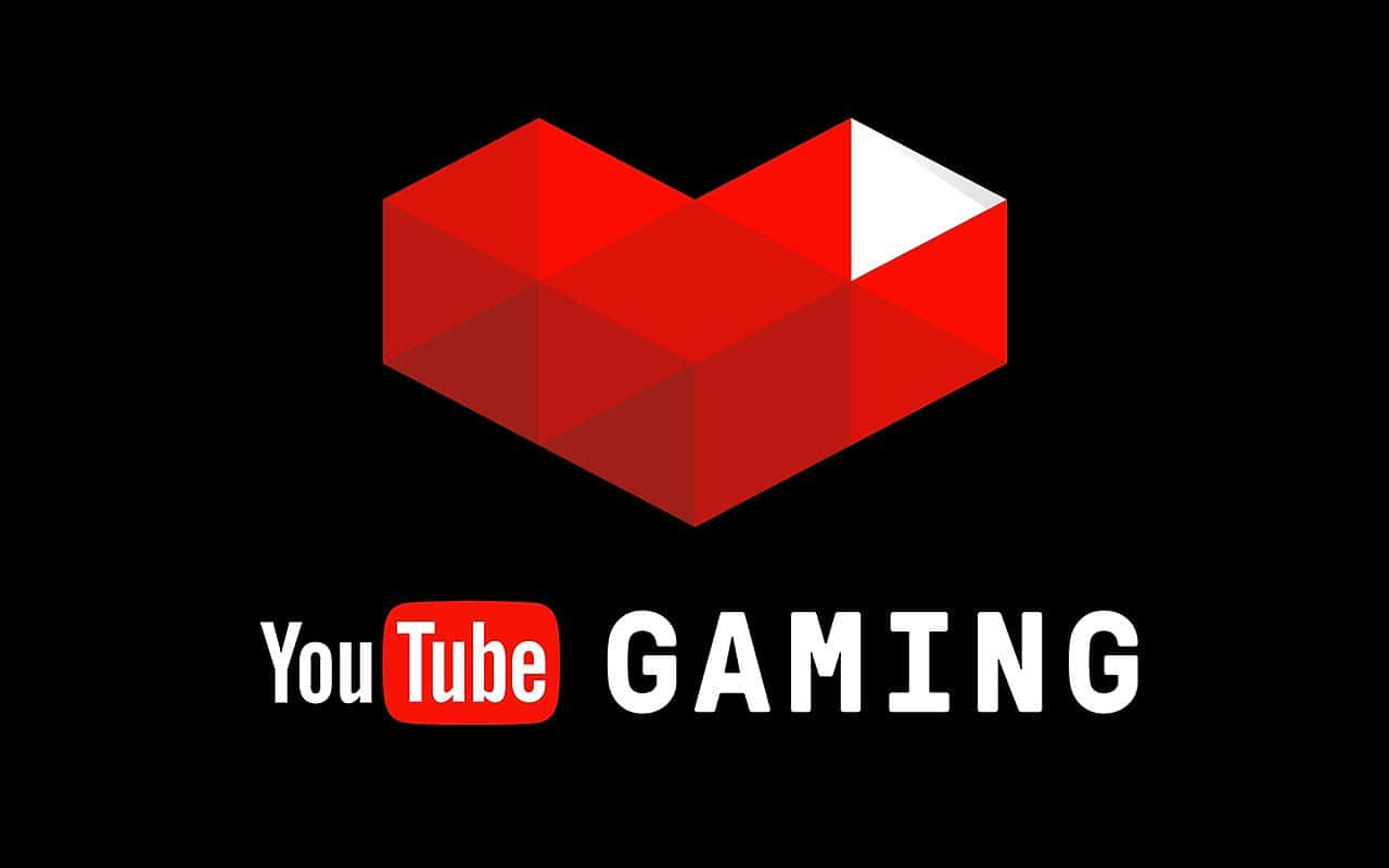 YouTube Gaming, red heart, geometric heart, HD Desktop Wallpaper