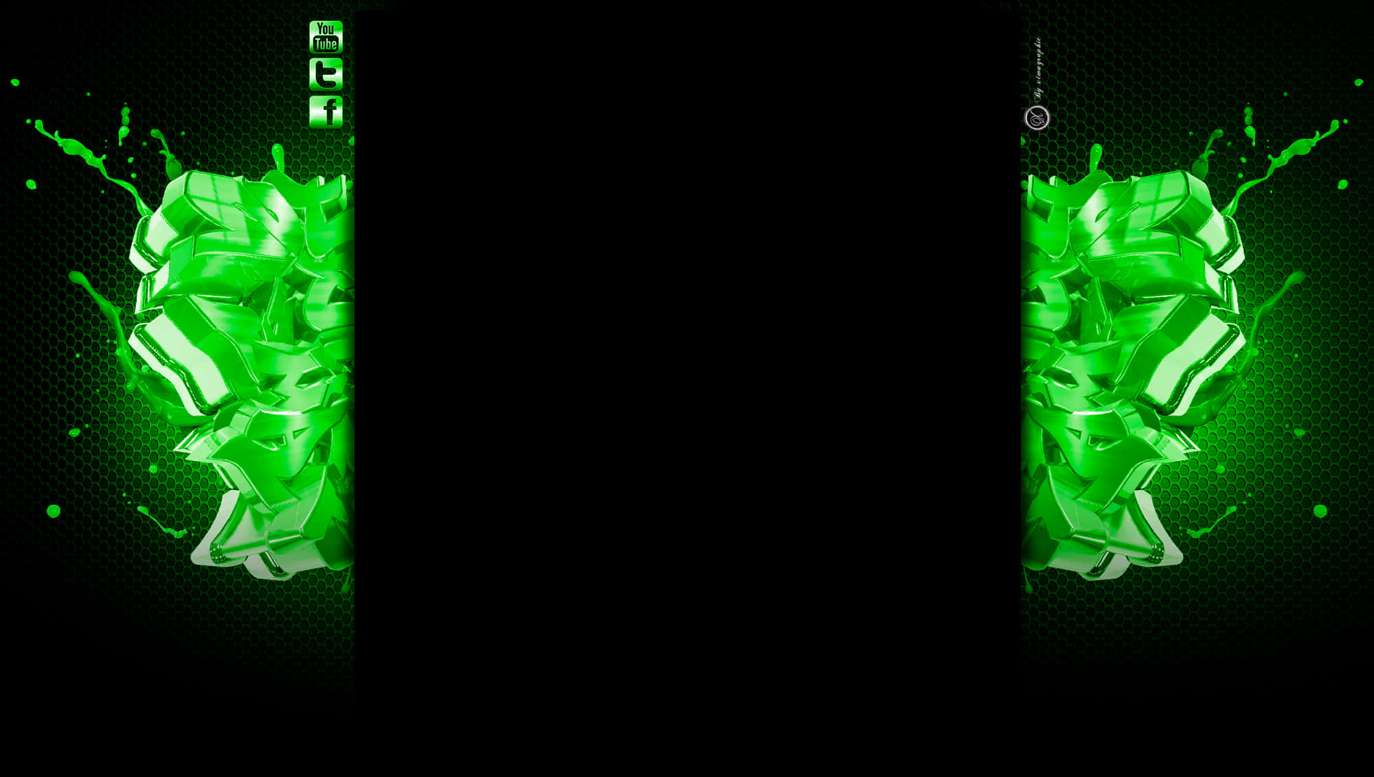 YouTube Gaming, green, abstract splatters, Full HD Desktop Wallpaper