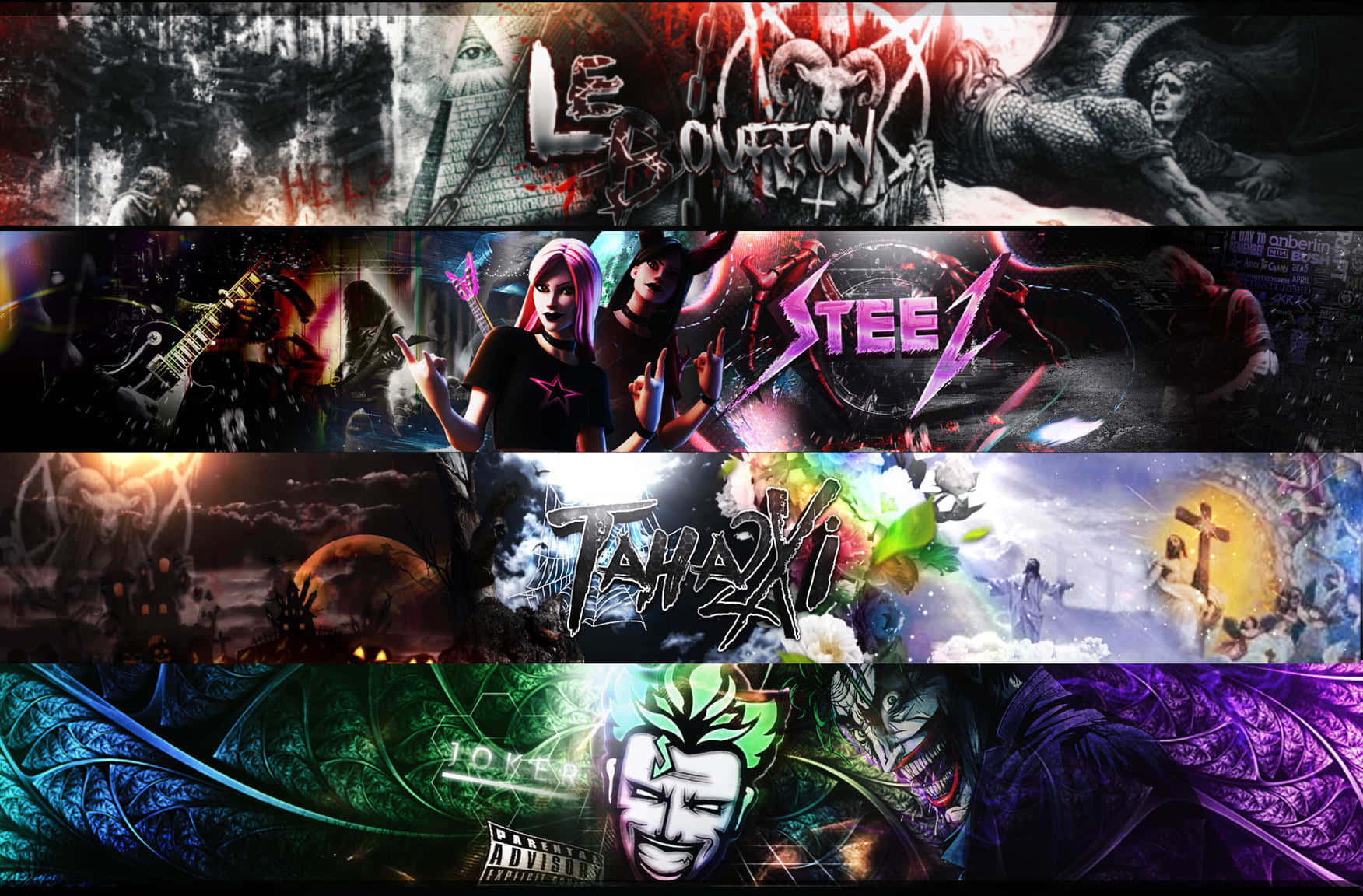 YouTube Gaming, dark fantasy, horror characters, HD Desktop Wallpaper