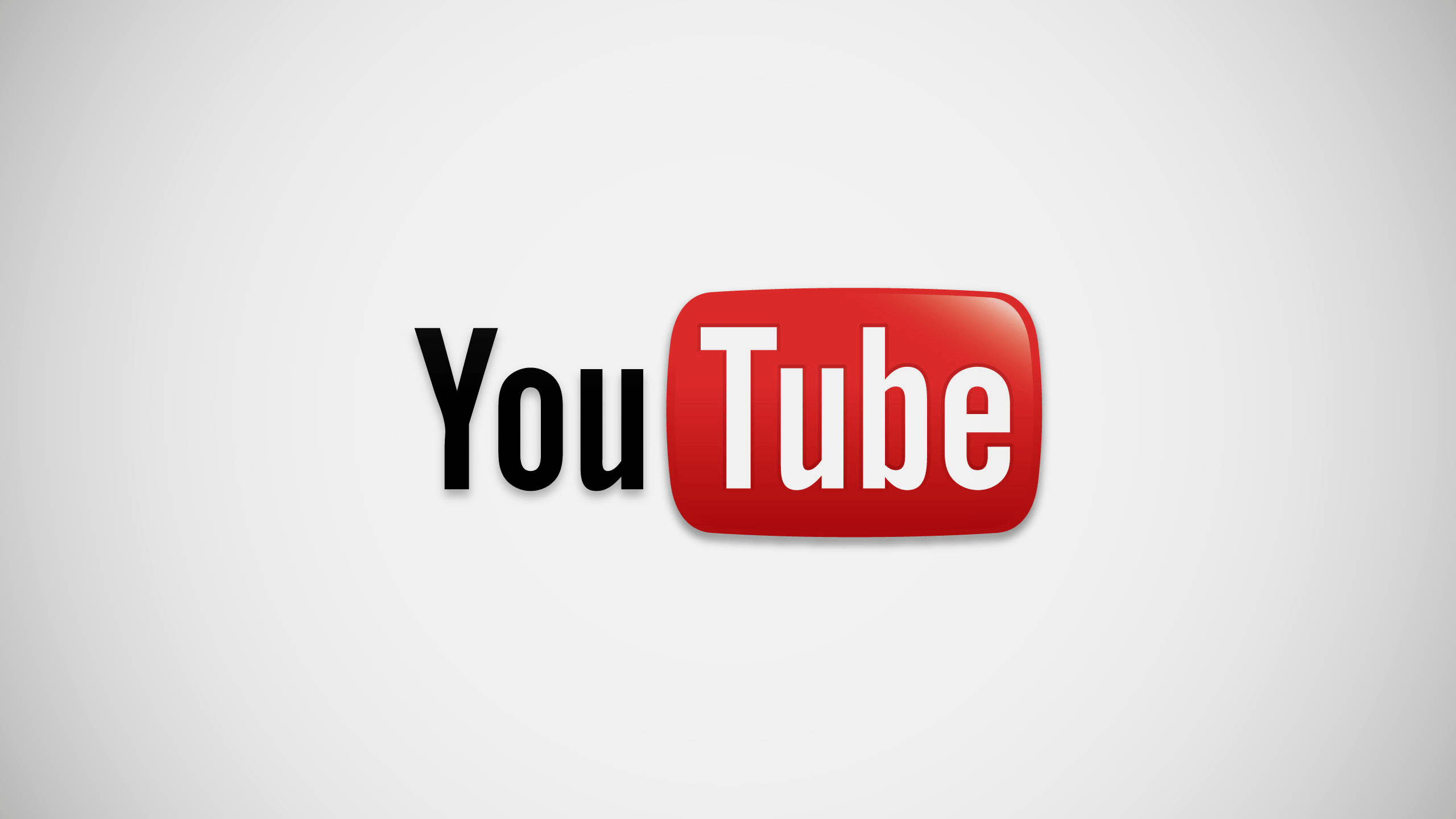 YouTube, red play button, black text, 2K Desktop Wallpaper