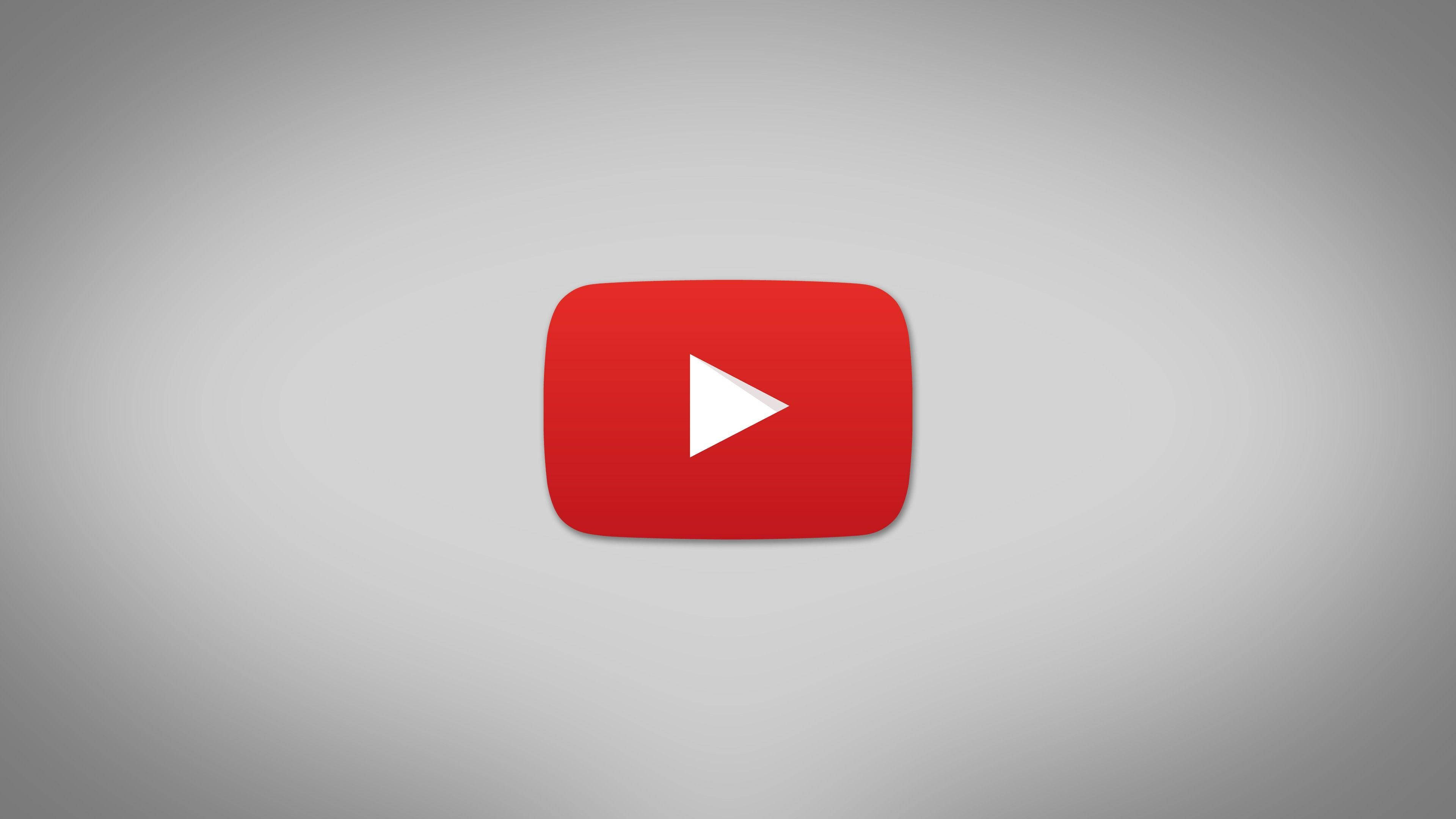 YouTube, red button, minimalist, 4K Desktop Wallpaper