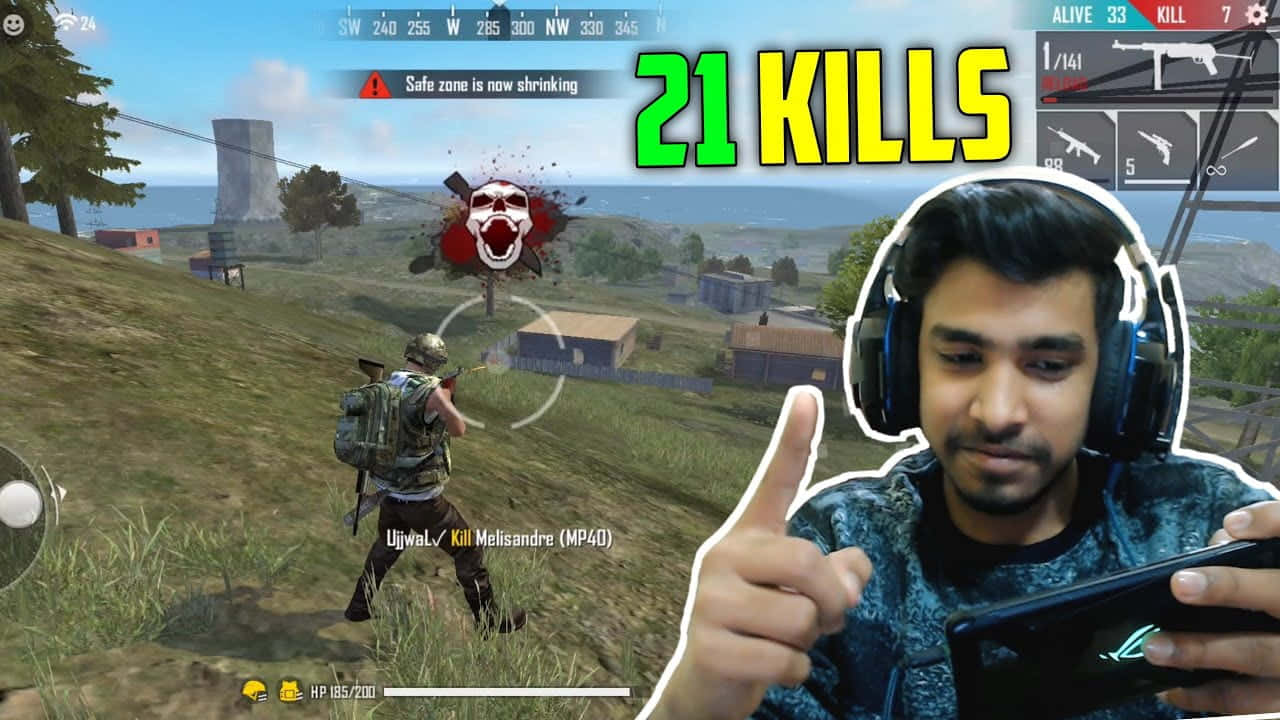 Gaming Youtuber's Stream Setup, battle royale game, 21 kills, HD Desktop Wallpaper