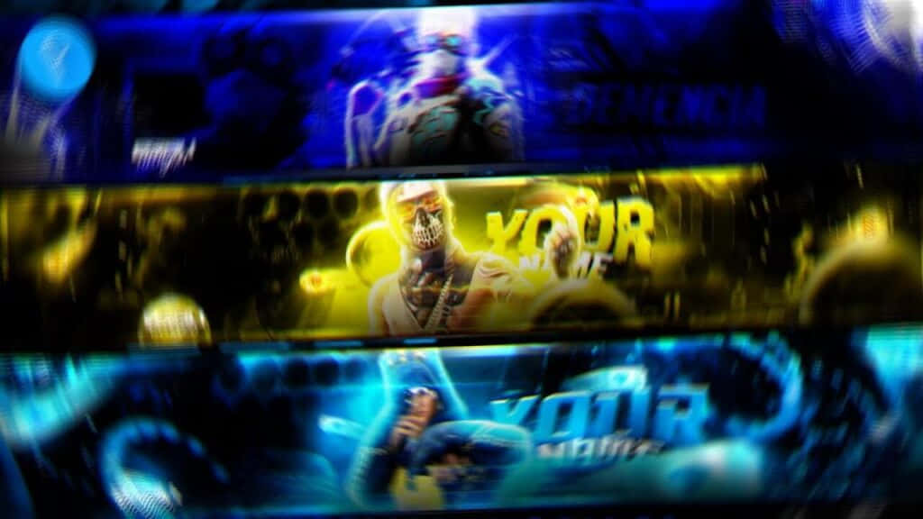 neon-lit, gaming banners, skull characters, SD Desktop Wallpaper