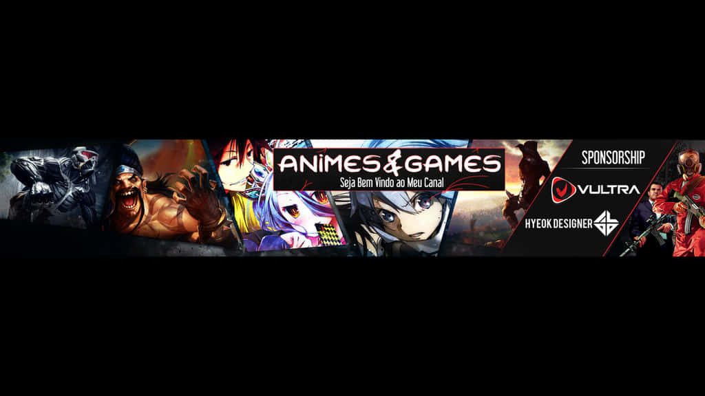 YouTube Banner, anime, gaming characters, SD Desktop Wallpaper