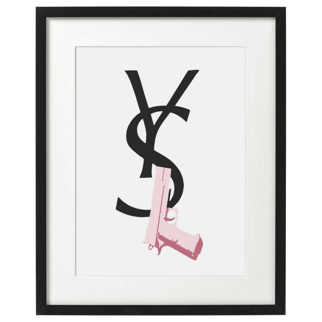 YSL, black, pink, SD Desktop Wallpaper