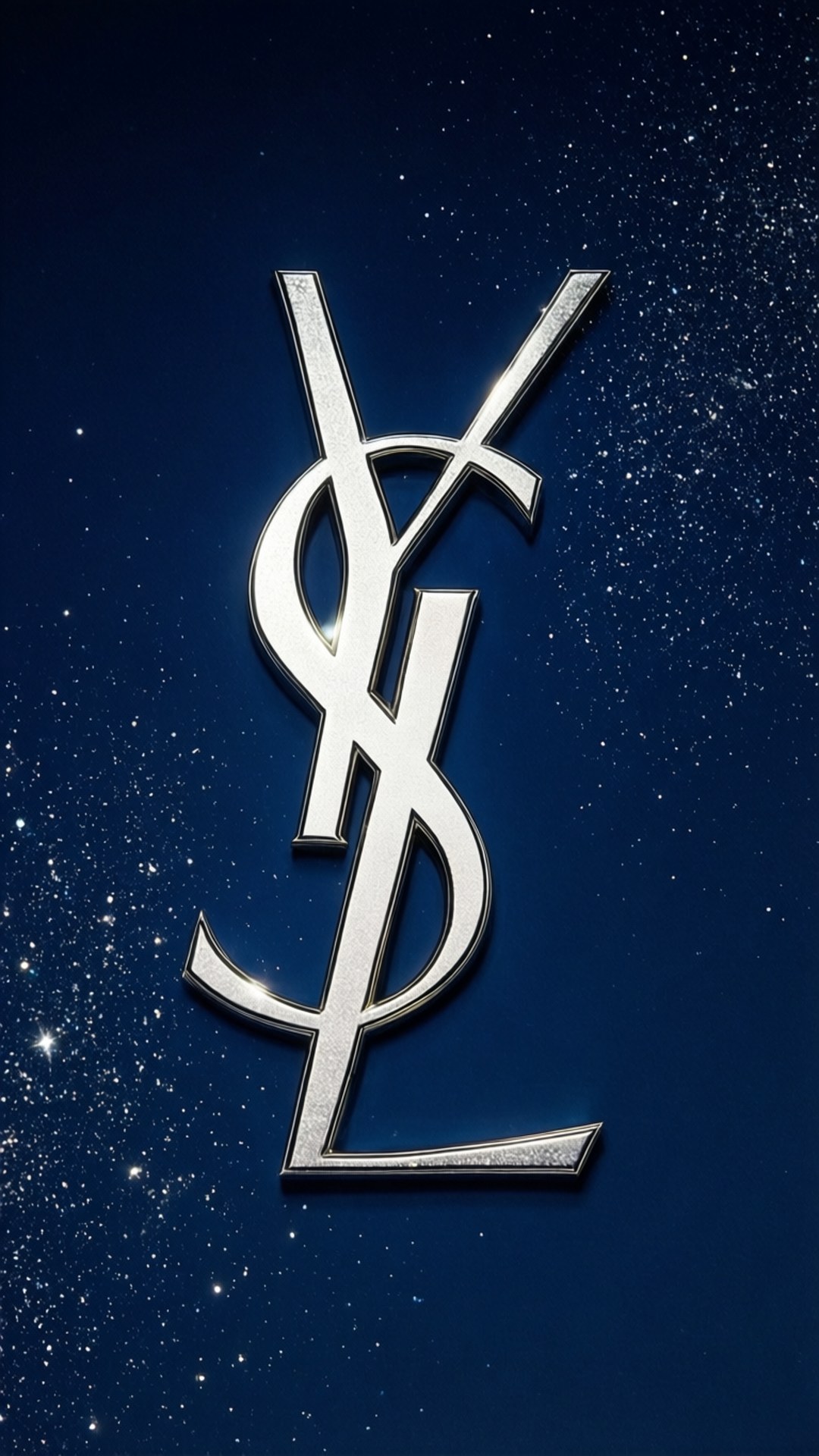silver YSL, starry night, deep blue, Full HD Phone Wallpaper