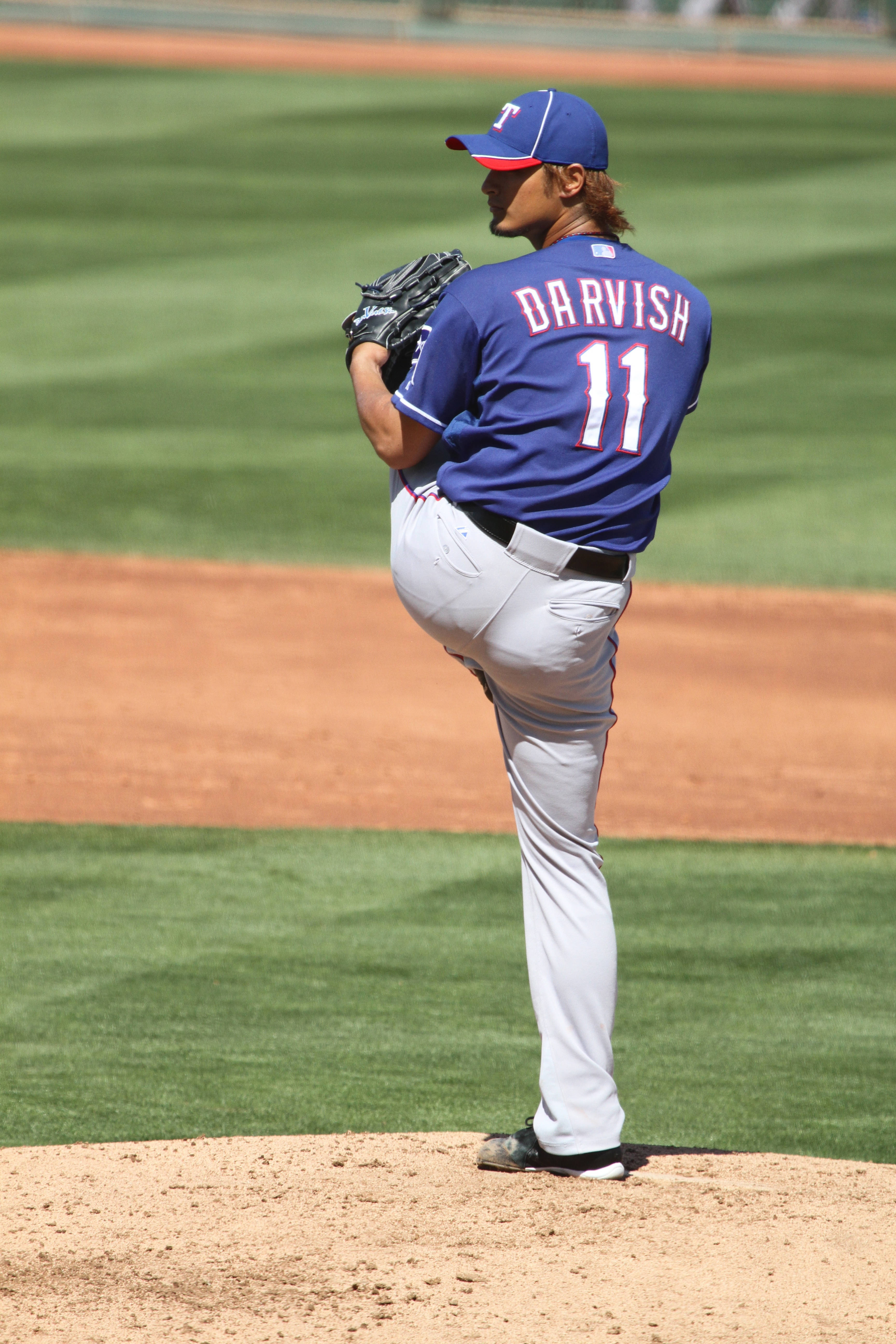 Yu Darvish, blue jersey, number 11, 5K Phone Wallpaper
