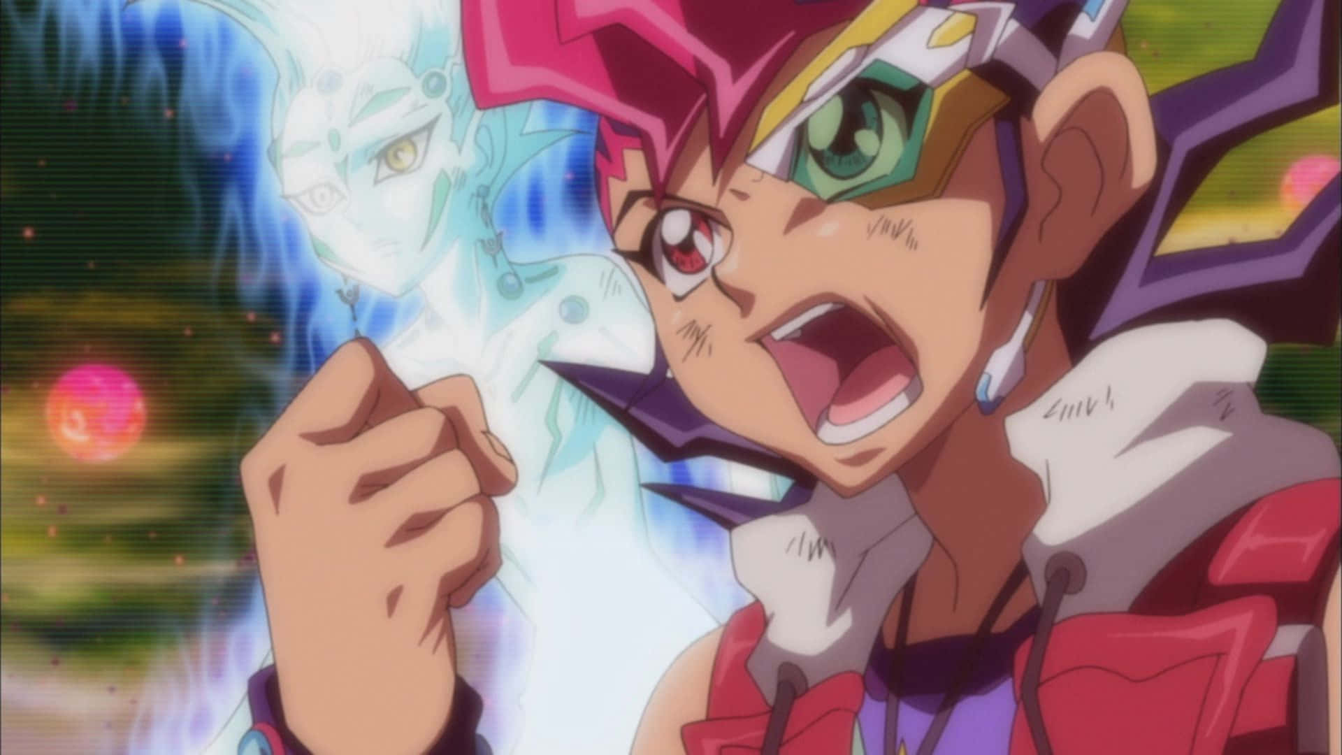 Yu-gi-oh Astral, red eyes, pink helmet, Full HD Desktop Wallpaper
