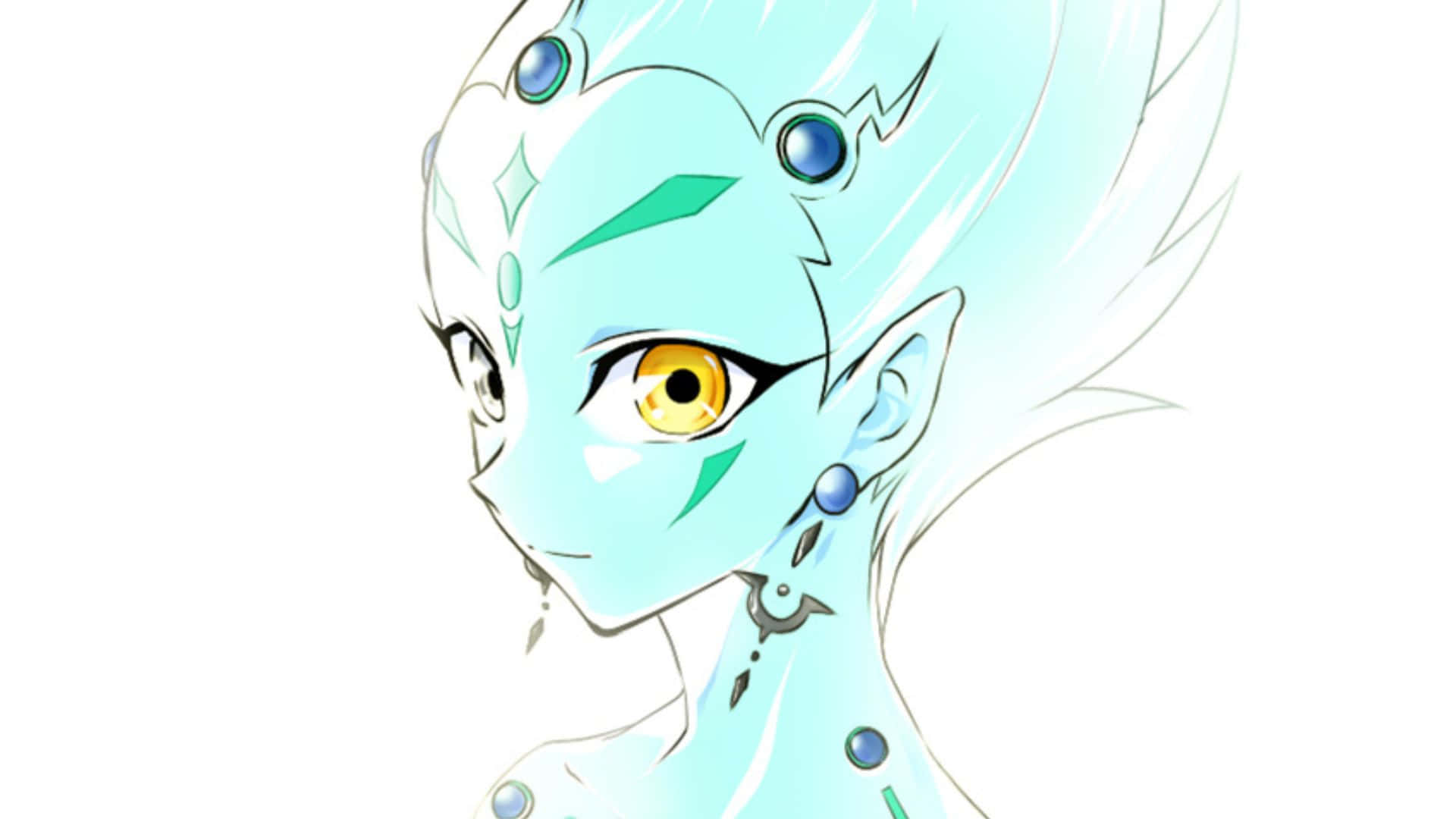 Yu-gi-oh Astral, icy blue skin, golden eyes, Full HD Desktop Wallpaper