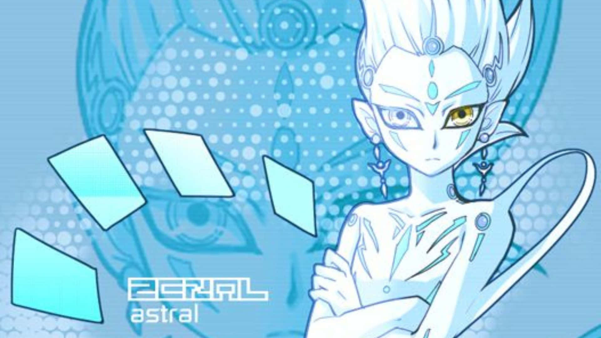 Yu-Gi-Oh! Astral, white hair, glowing blue markings, Full HD Desktop Wallpaper