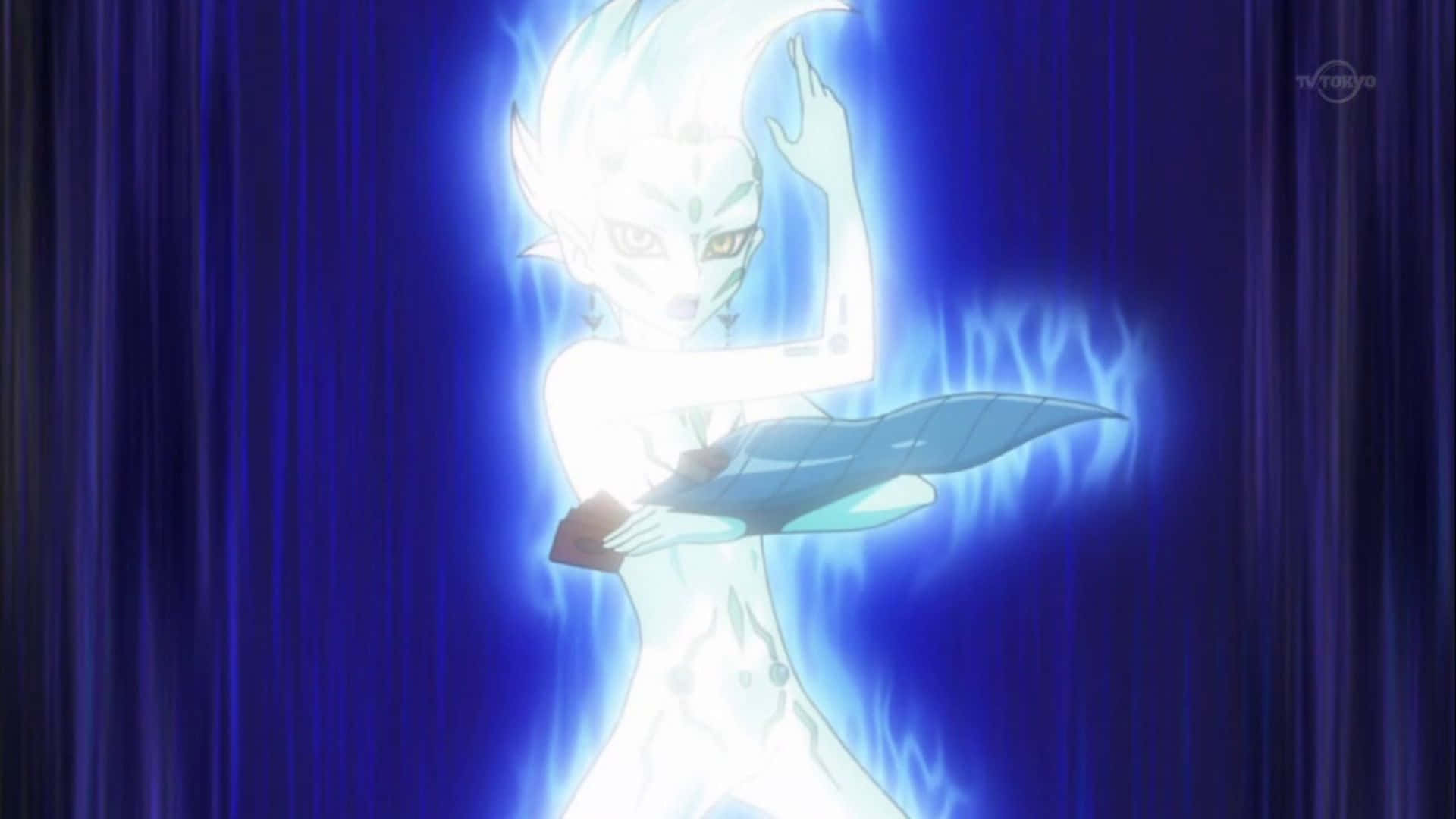 Yu-gi-oh Astral, white hair, blue aura, Full HD Desktop Wallpaper