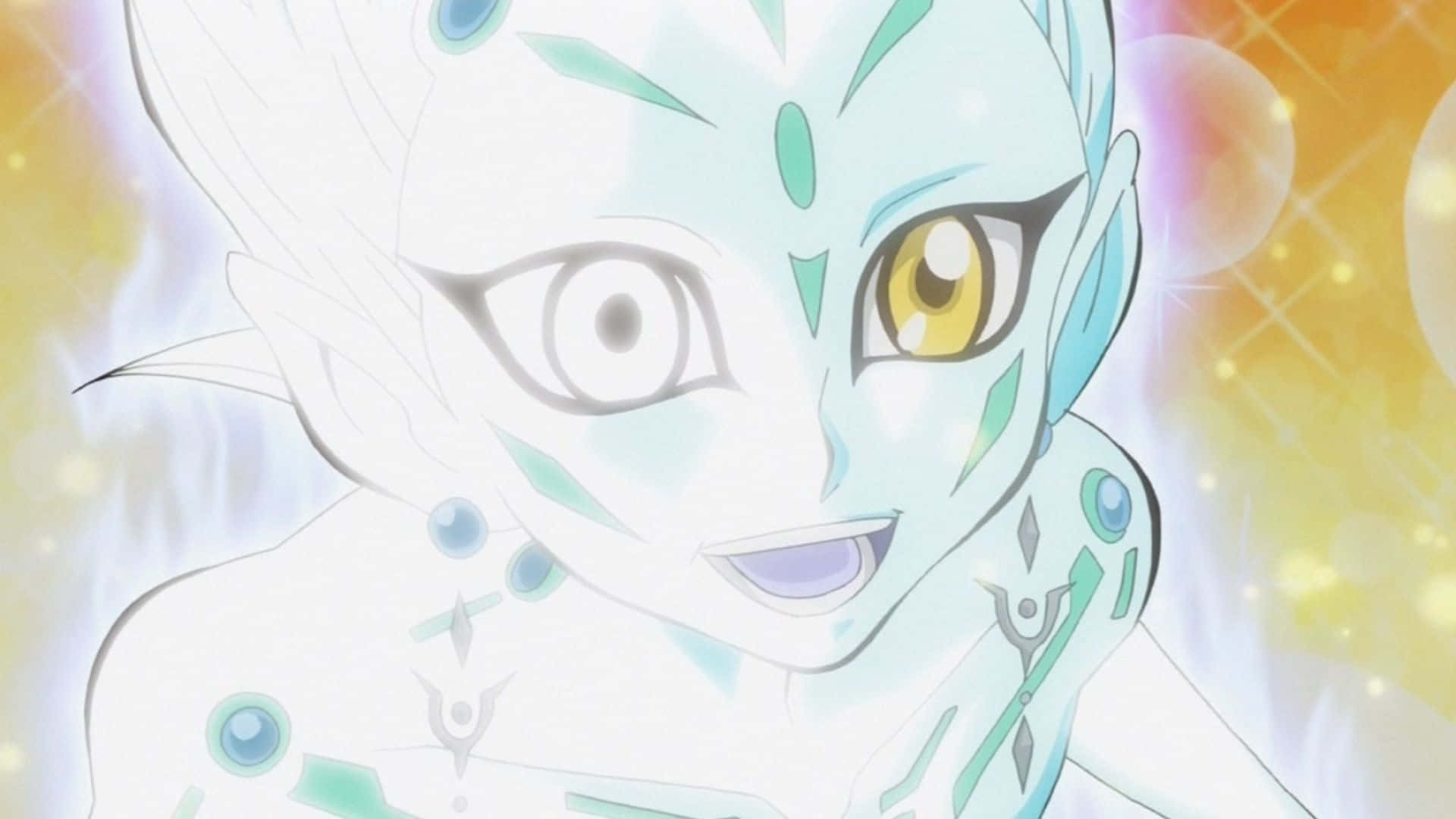 Yu-gi-oh Astral, pale blue skin, glowing teal markings, Full HD Desktop Wallpaper