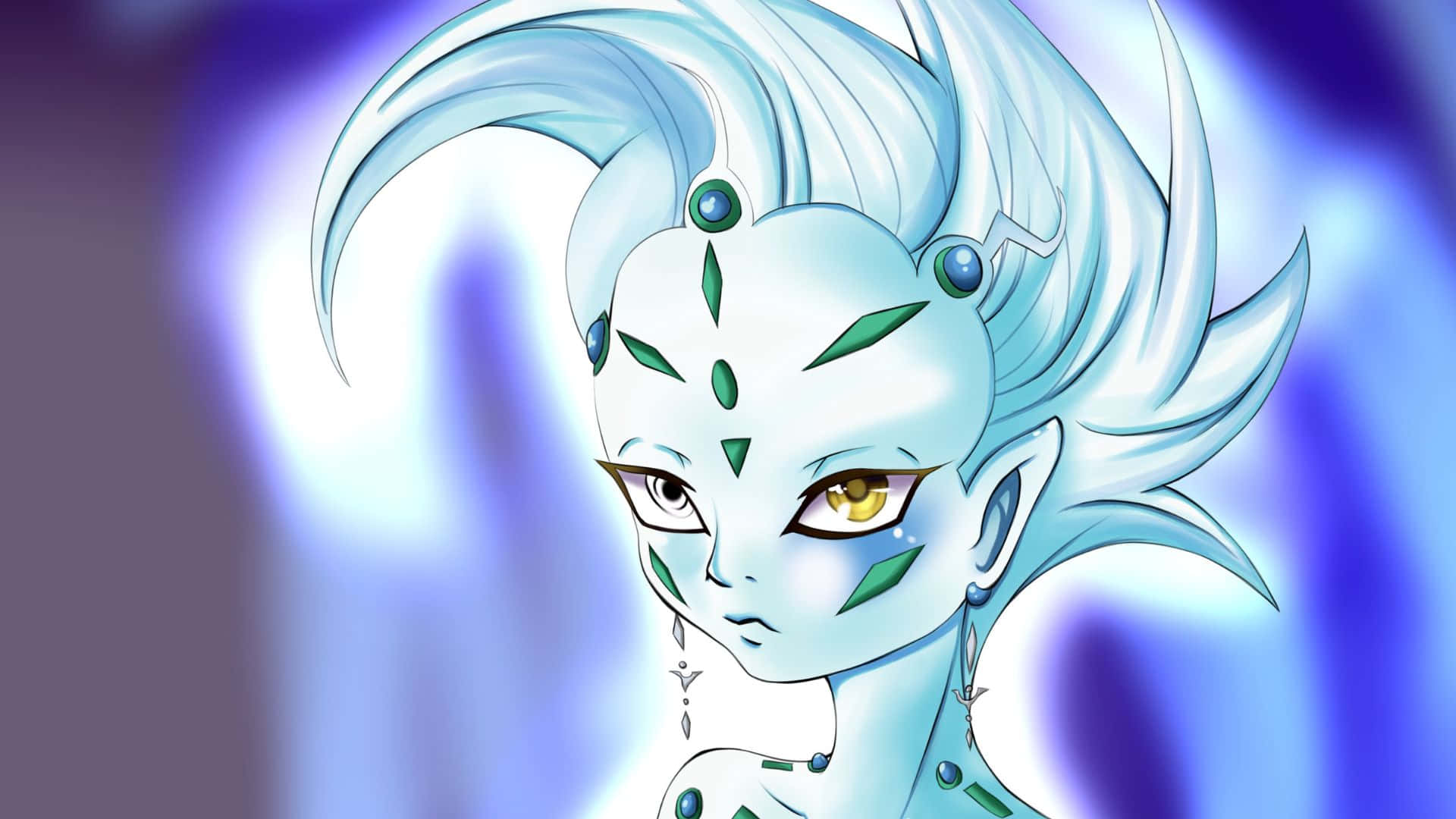 Yu-gi-oh Astral, icy blue hair, green markings, Full HD Desktop Wallpaper