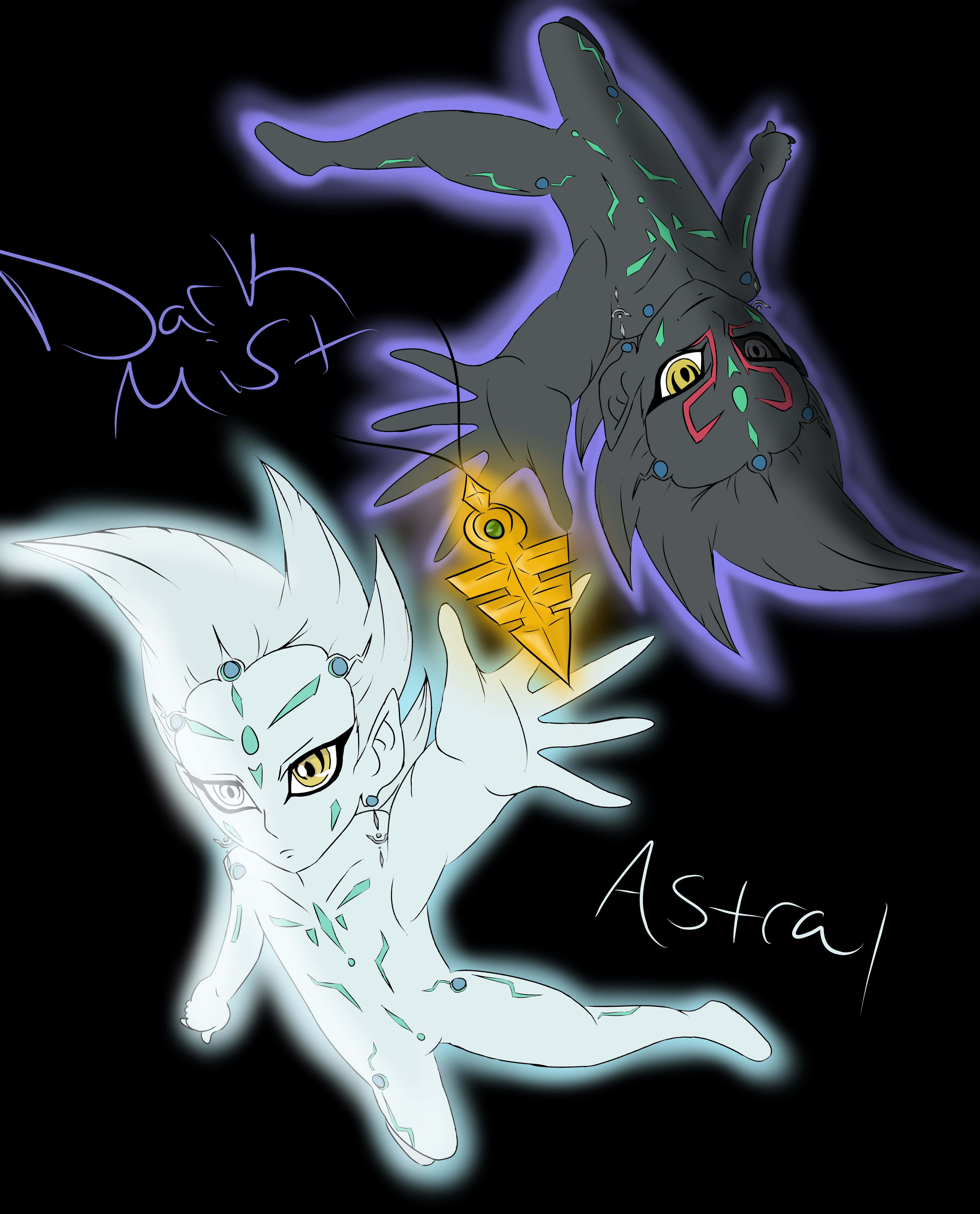 Yu-Gi-Oh! Astral, mystical beings, black background, 5K Phone Wallpaper