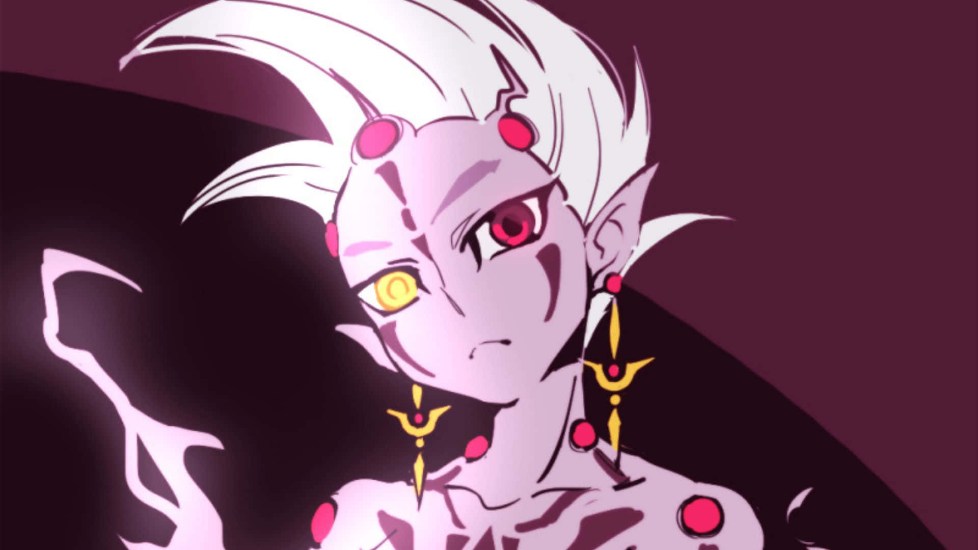 Yu-gi-oh Astral, white spiky hair, glowing red and yellow eyes, Full HD Desktop Wallpaper