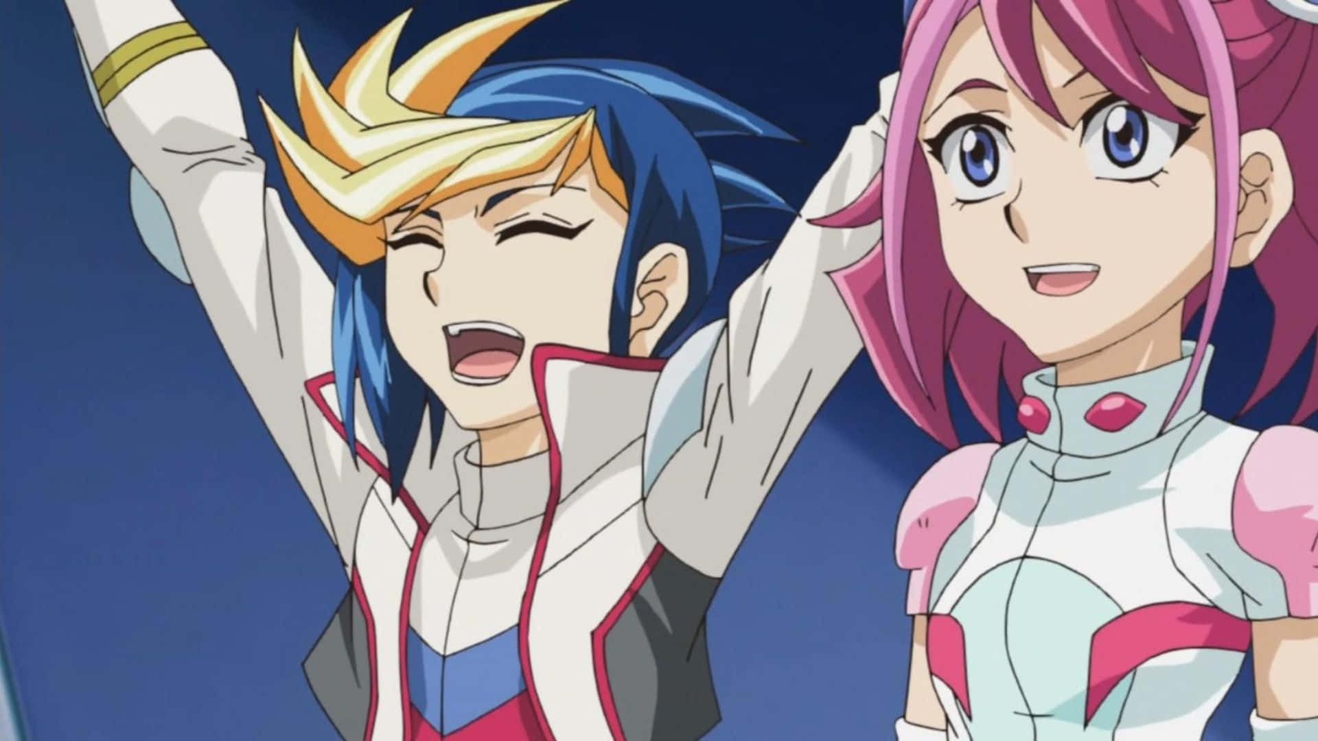 Yu-Gi-Oh! Yugo, dark blue background, anime characters, Full HD Desktop Wallpaper