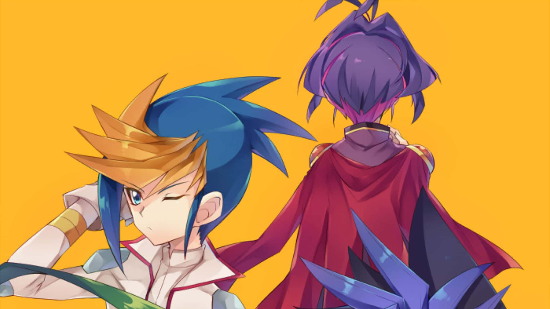 Yu-Gi-Oh! Yugo, spiky hair, blue, Full HD Desktop Wallpaper