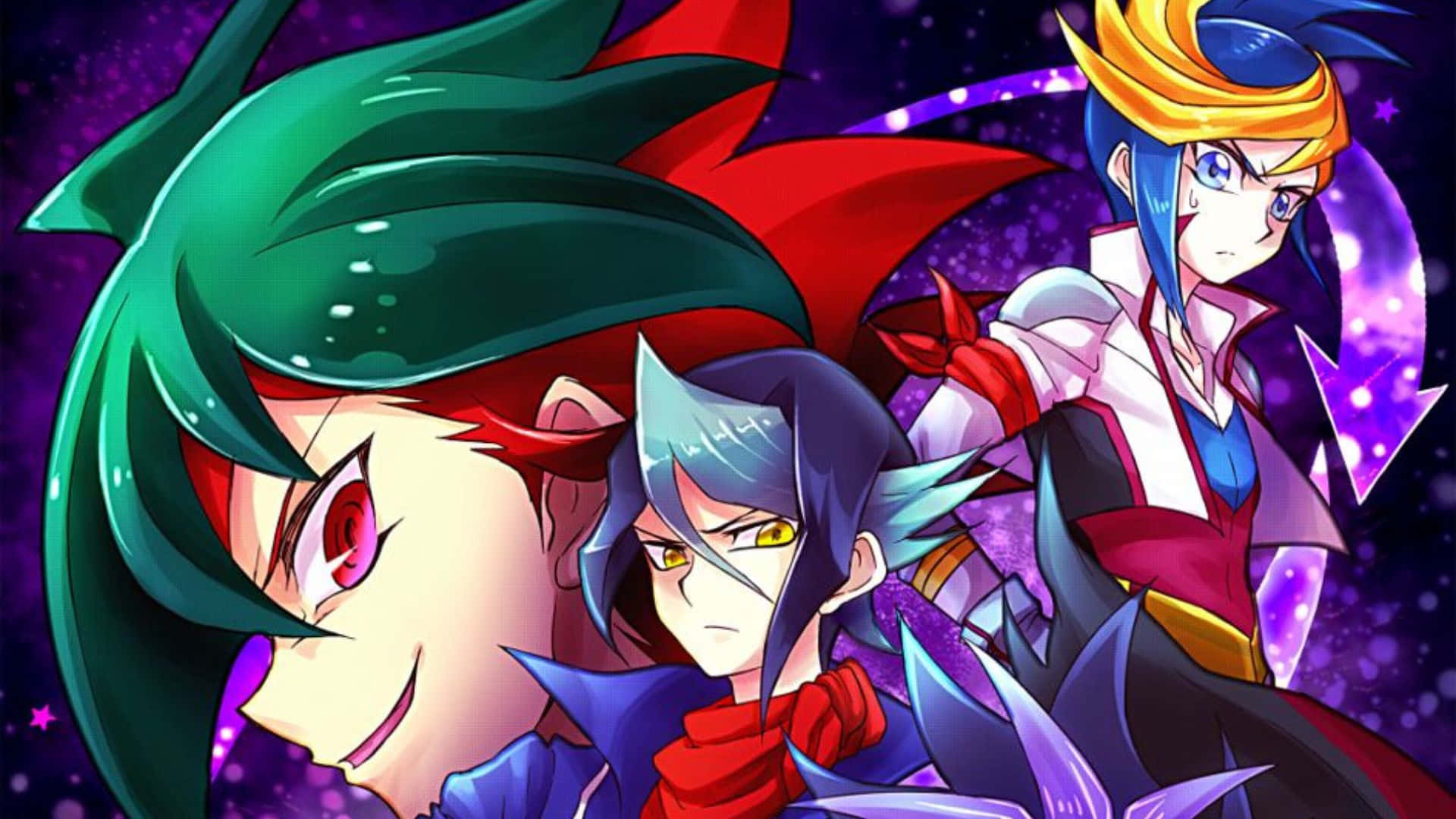Yu-Gi-Oh! Yugo, epic duel, vibrant hair, Full HD Desktop Wallpaper