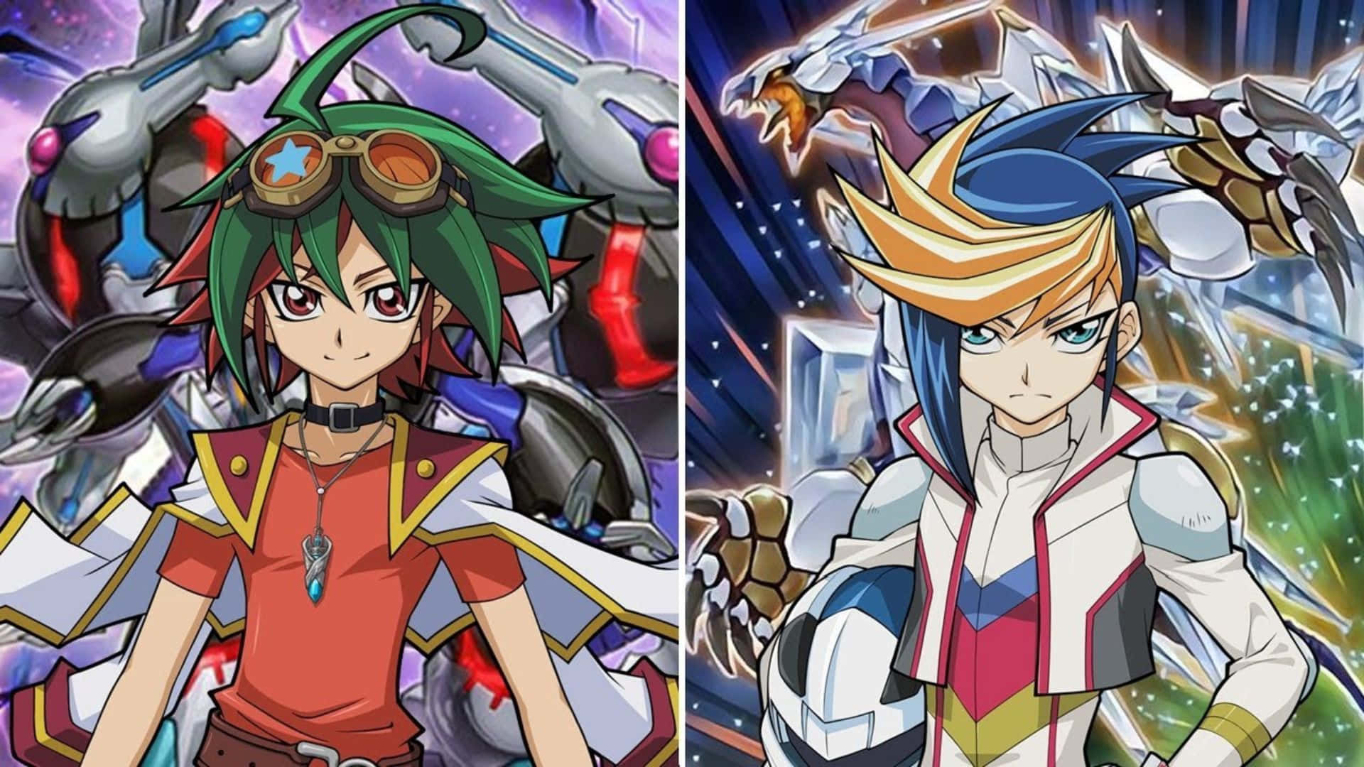 Yu-Gi-Oh! Yugo, mechanical monsters, cosmic backgrounds, Full HD Desktop Wallpaper