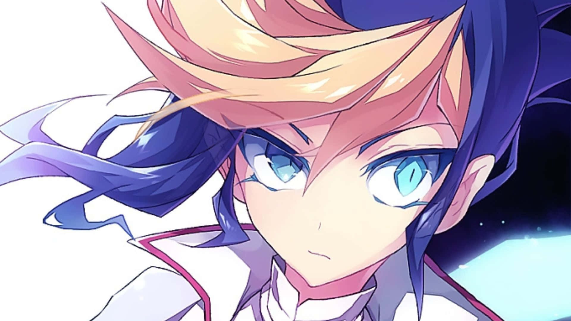 Yu-Gi-Oh! Yugo, spiky pink and blue hair, bright blue eyes, Full HD Desktop Wallpaper