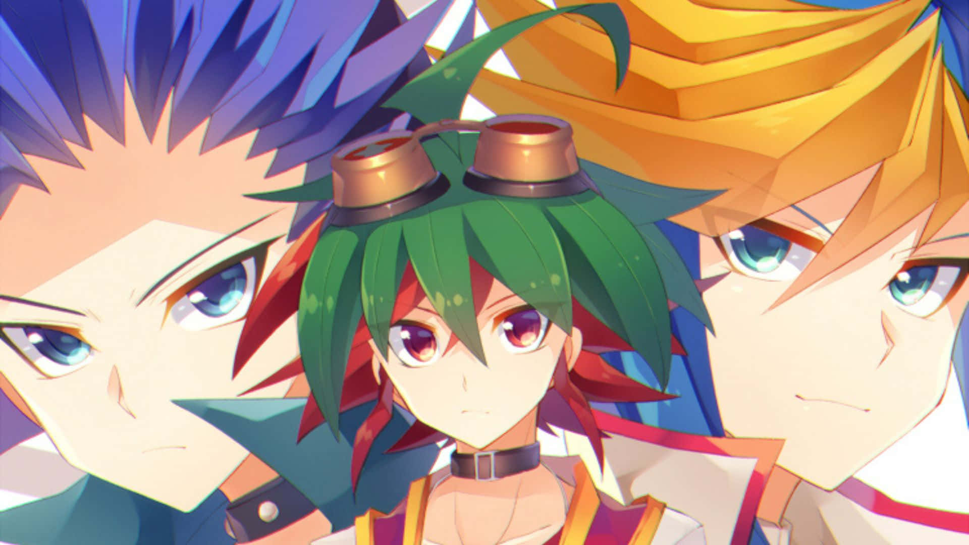 Yu-Gi-Oh! Yugo, intense duel, vibrant hair colors, Full HD Desktop Wallpaper