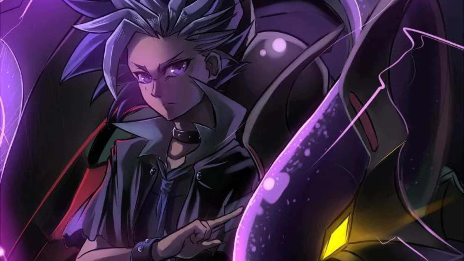 Yu-gi-oh Yuto, spiky-haired anime character, purple eyes, Full HD Desktop Wallpaper