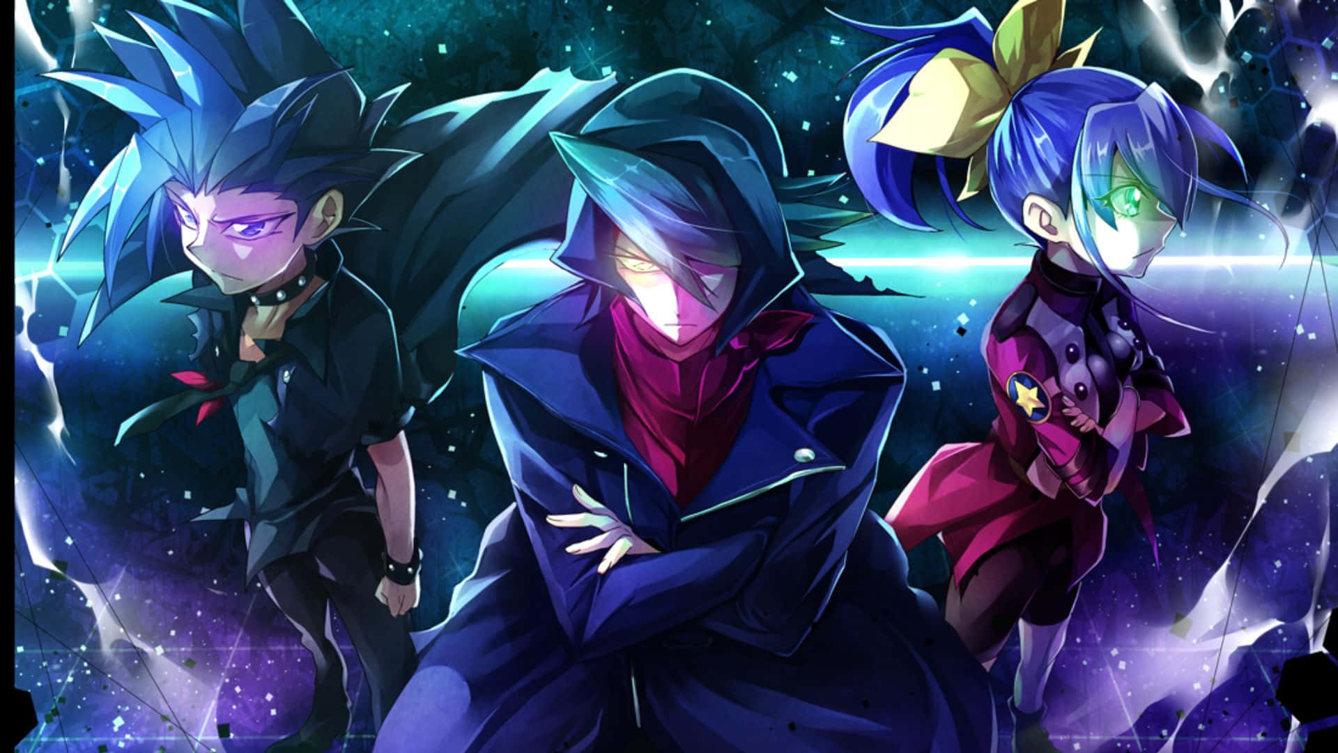 Yu-Gi-Oh Yuto, spiky hair, glowing eyes, Full HD Desktop Wallpaper