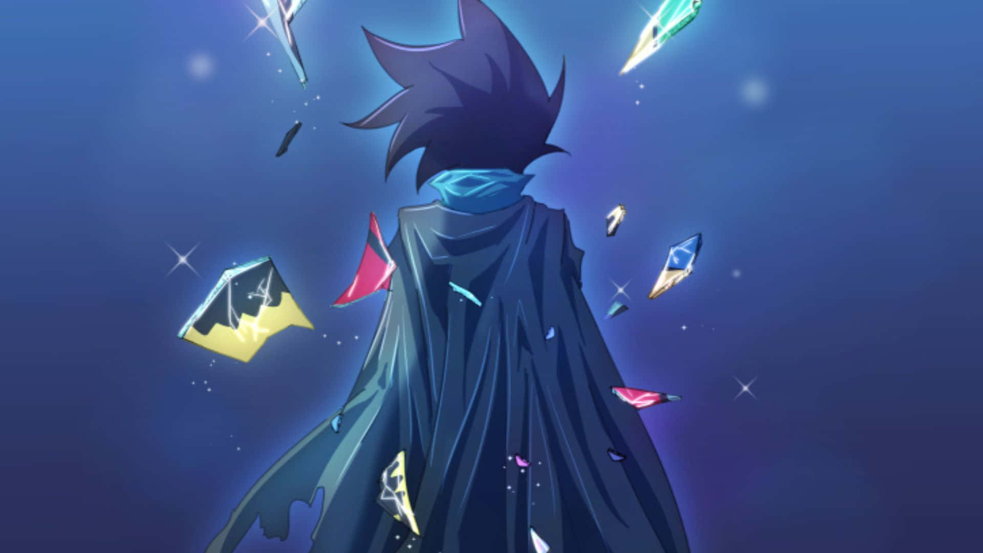 Yu-gi-oh Yuto, spiky-haired anime character, dark cloak, Full HD Desktop Wallpaper