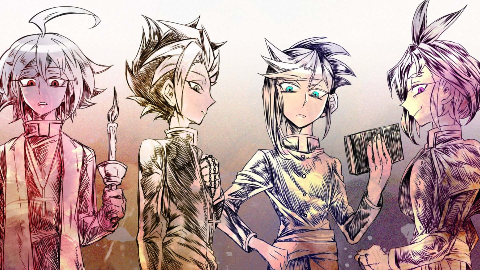 Yu-Gi-Oh! Yuto, spiky hair, dimly lit room, Full HD Desktop Wallpaper