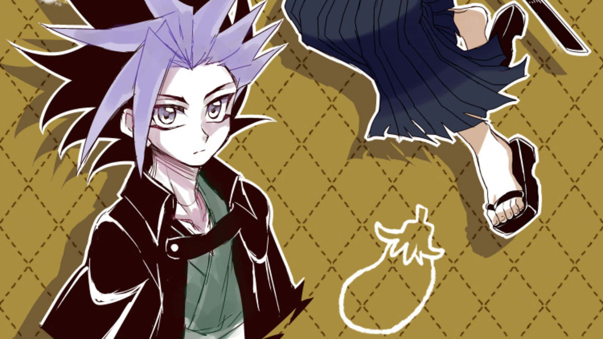 Yu-Gi-Oh! Yuto, spiky purple hair, dark jacket, Full HD Desktop Wallpaper