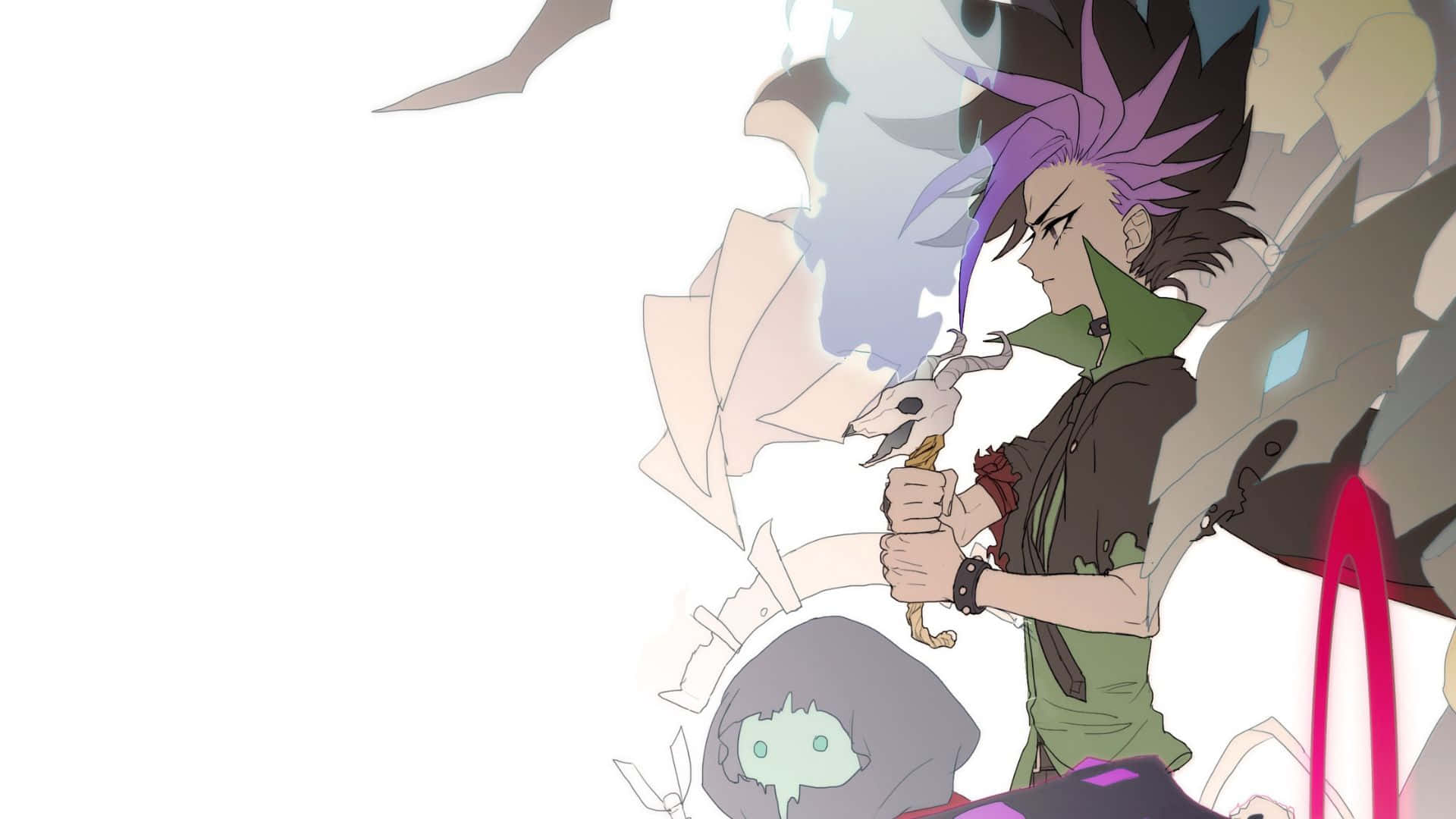 Yu-Gi-Oh! Yuto, spiky-haired anime character, purple hair, Full HD Desktop Wallpaper