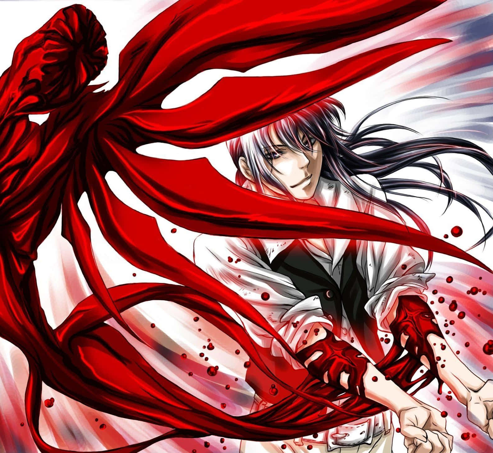 Yu Kanda, silver hair, red cape, HD Desktop Wallpaper