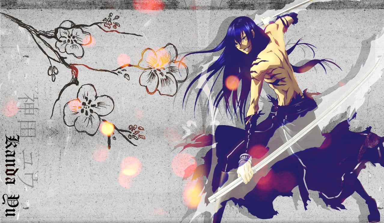 Yu Kanda, battle stance, sword, SD Desktop Wallpaper