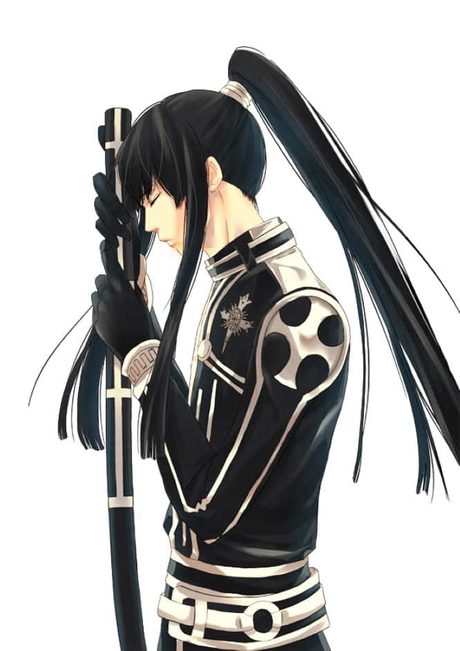 Yu Kanda, long black hair, silver armor, SD Phone Wallpaper