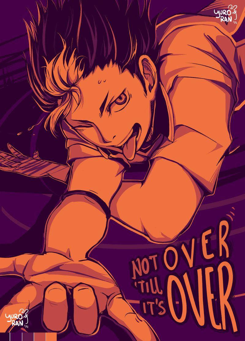 Yu Nishinoya, spiky hair, intense expression, SD Phone Wallpaper