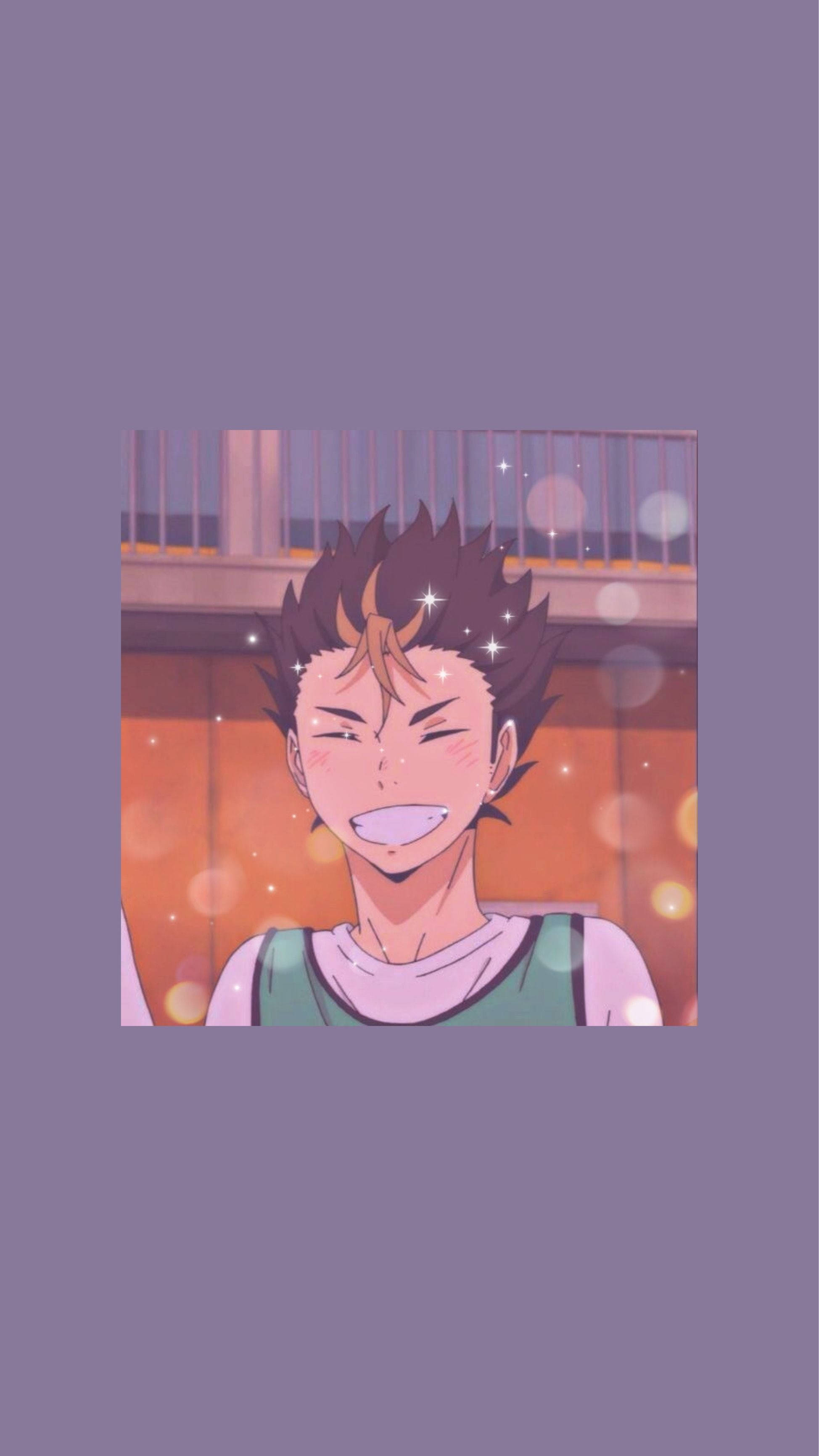 Yu Nishinoya, spiky hair, grins joyfully, 2K Phone Wallpaper
